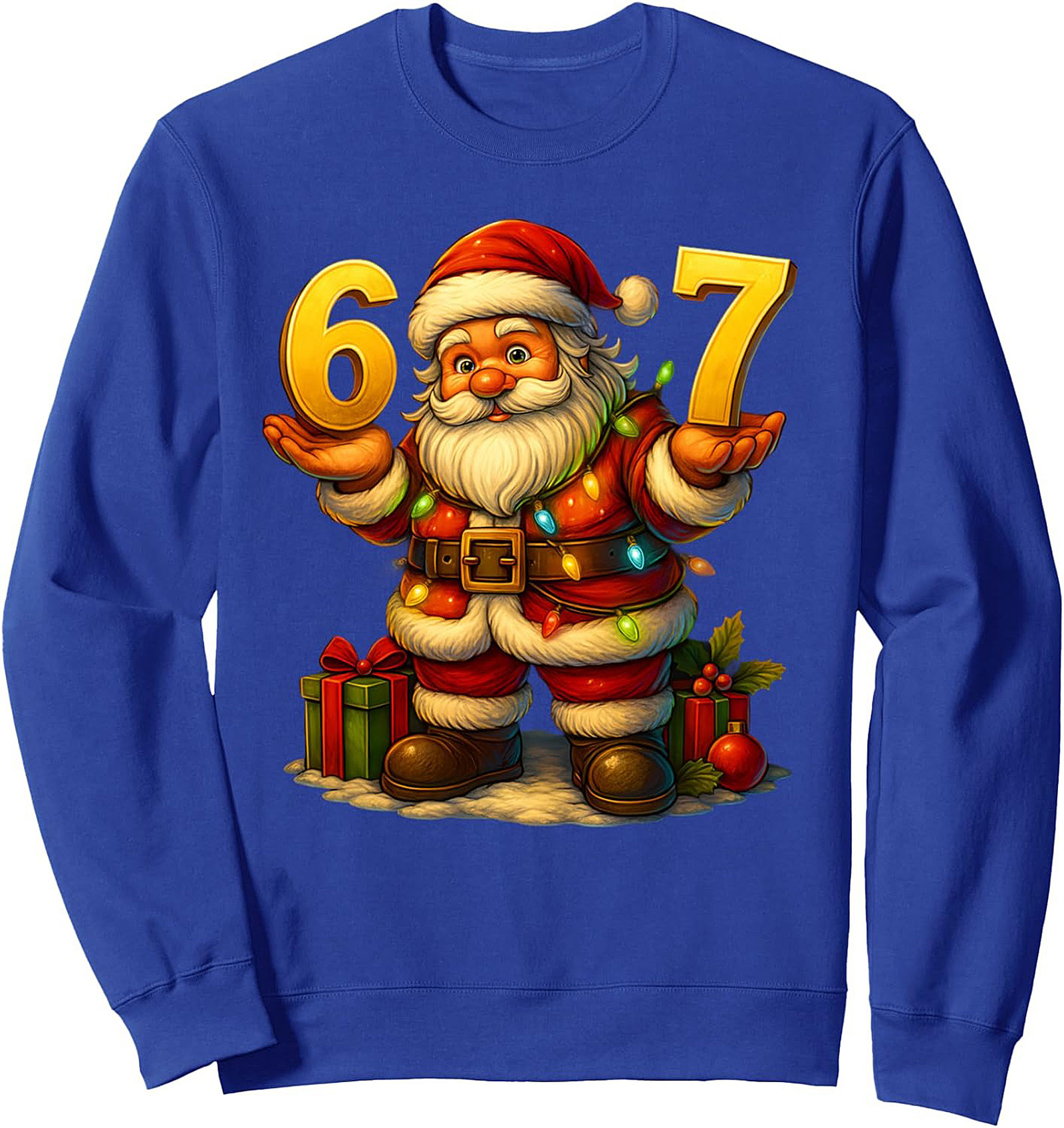 Santa 67 Christmas Crewneck Sweatshirt Cozy Pullover Gift