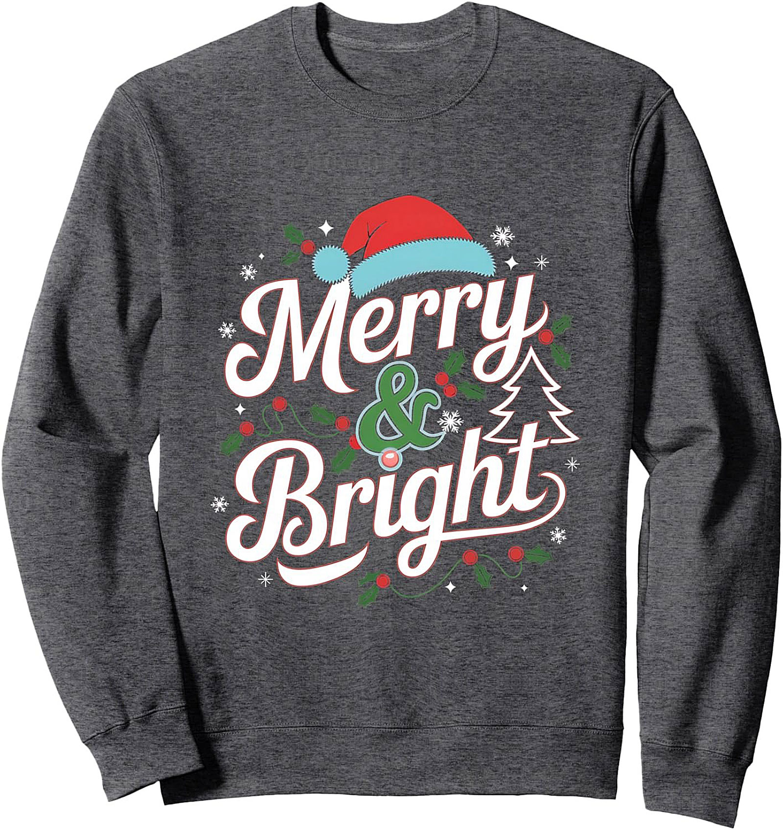Merry & Bright Holiday Crewneck Sweatshirt Cozy Gift