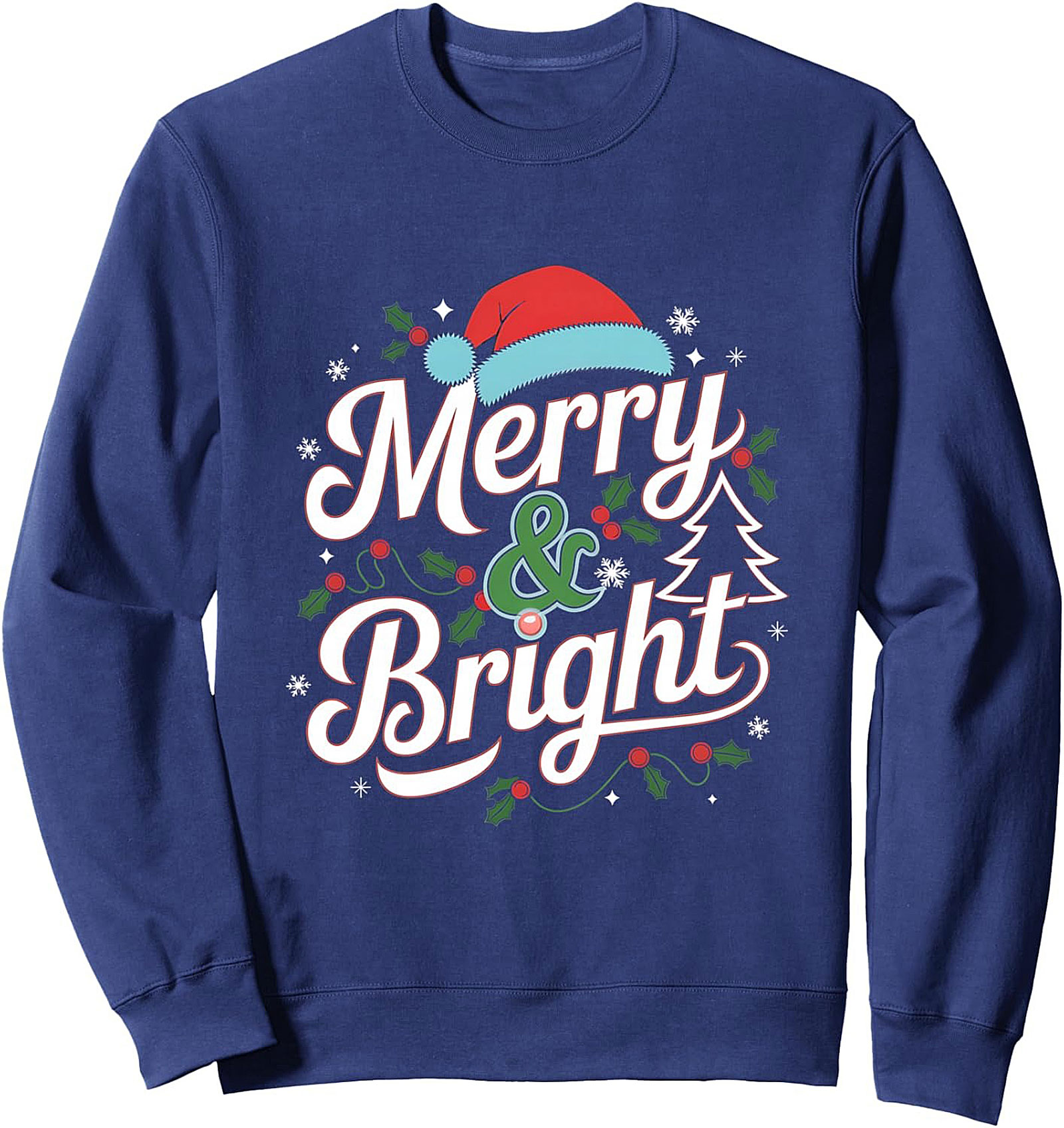 Merry & Bright Holiday Crewneck Sweatshirt Cozy Gift
