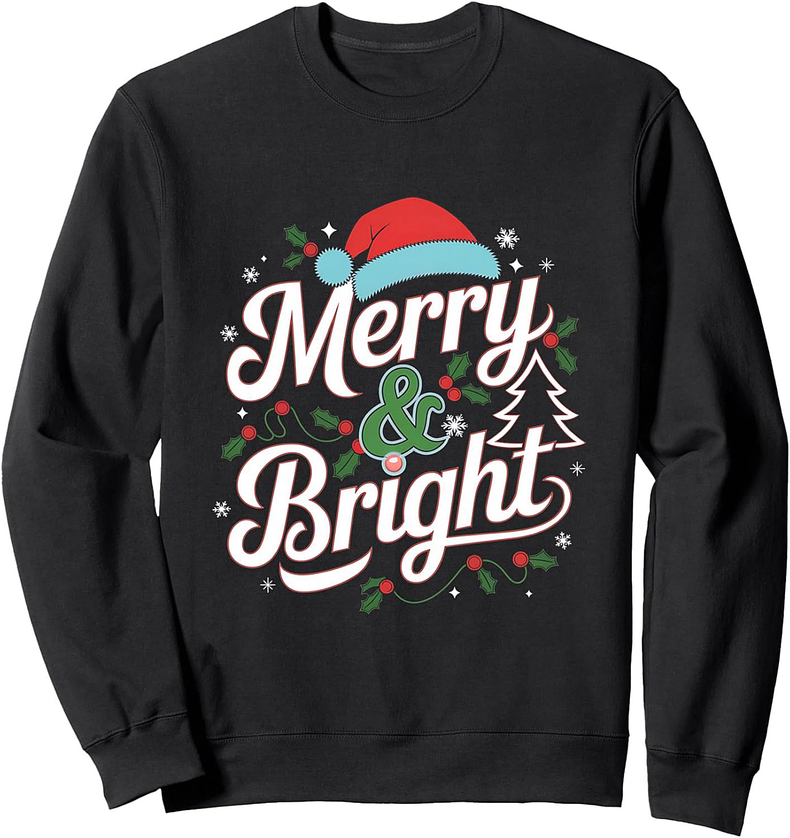 Merry & Bright Holiday Crewneck Sweatshirt Cozy Gift