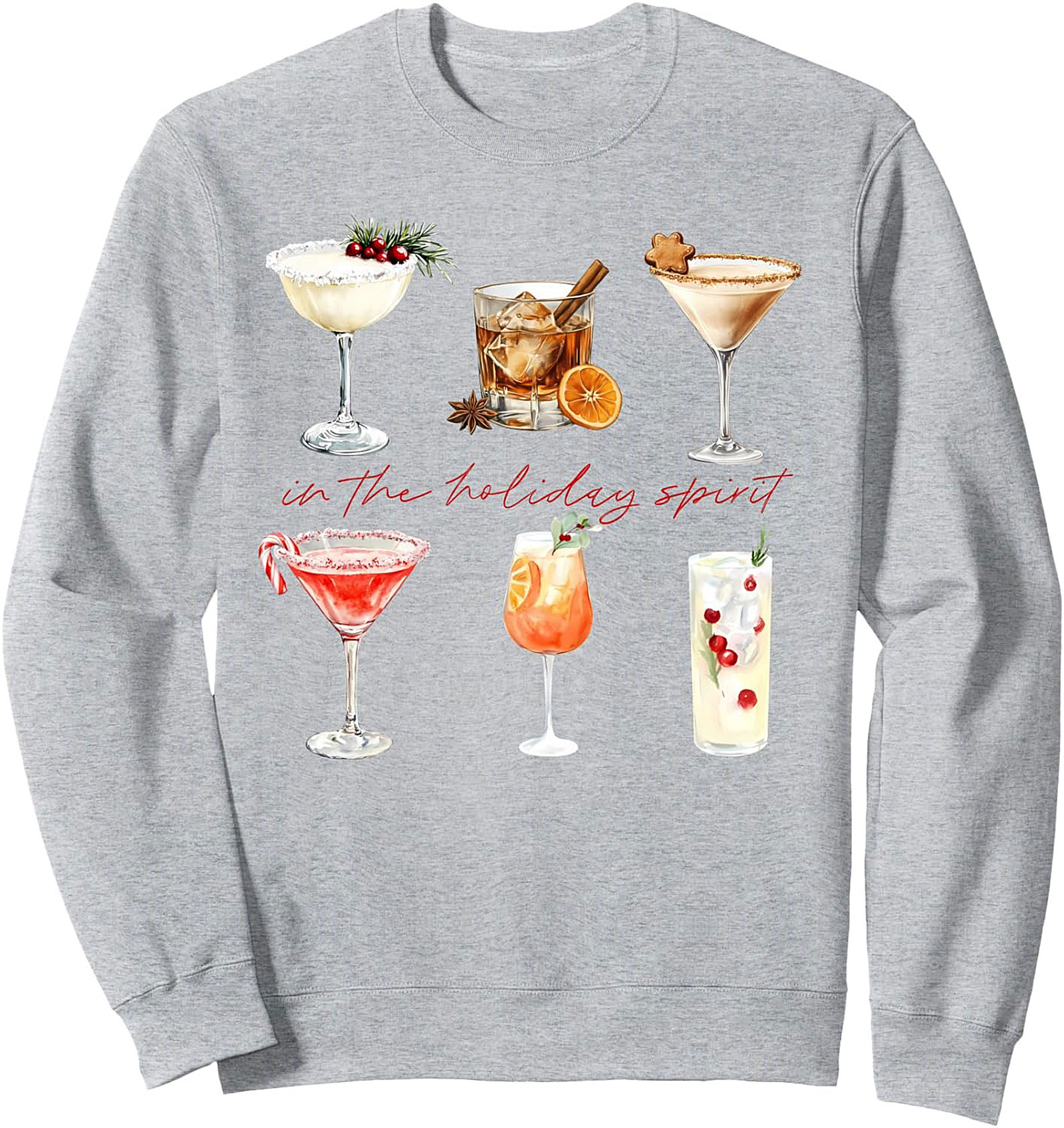 Festive Cocktail Sweatshirt Holiday Crewneck Gift