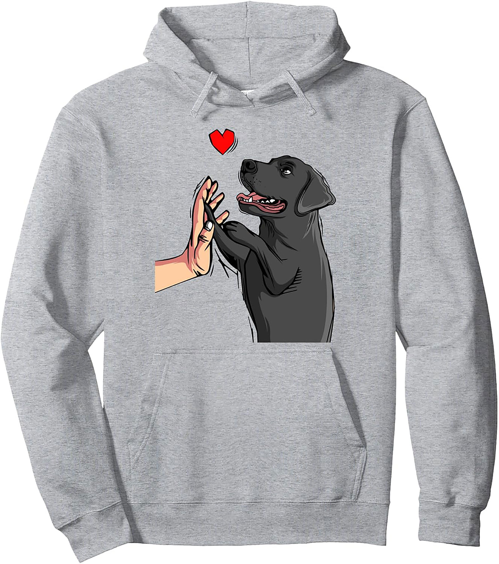 Black Lab High-Five Pullover Hoodie | The Best Dog Lover Gift