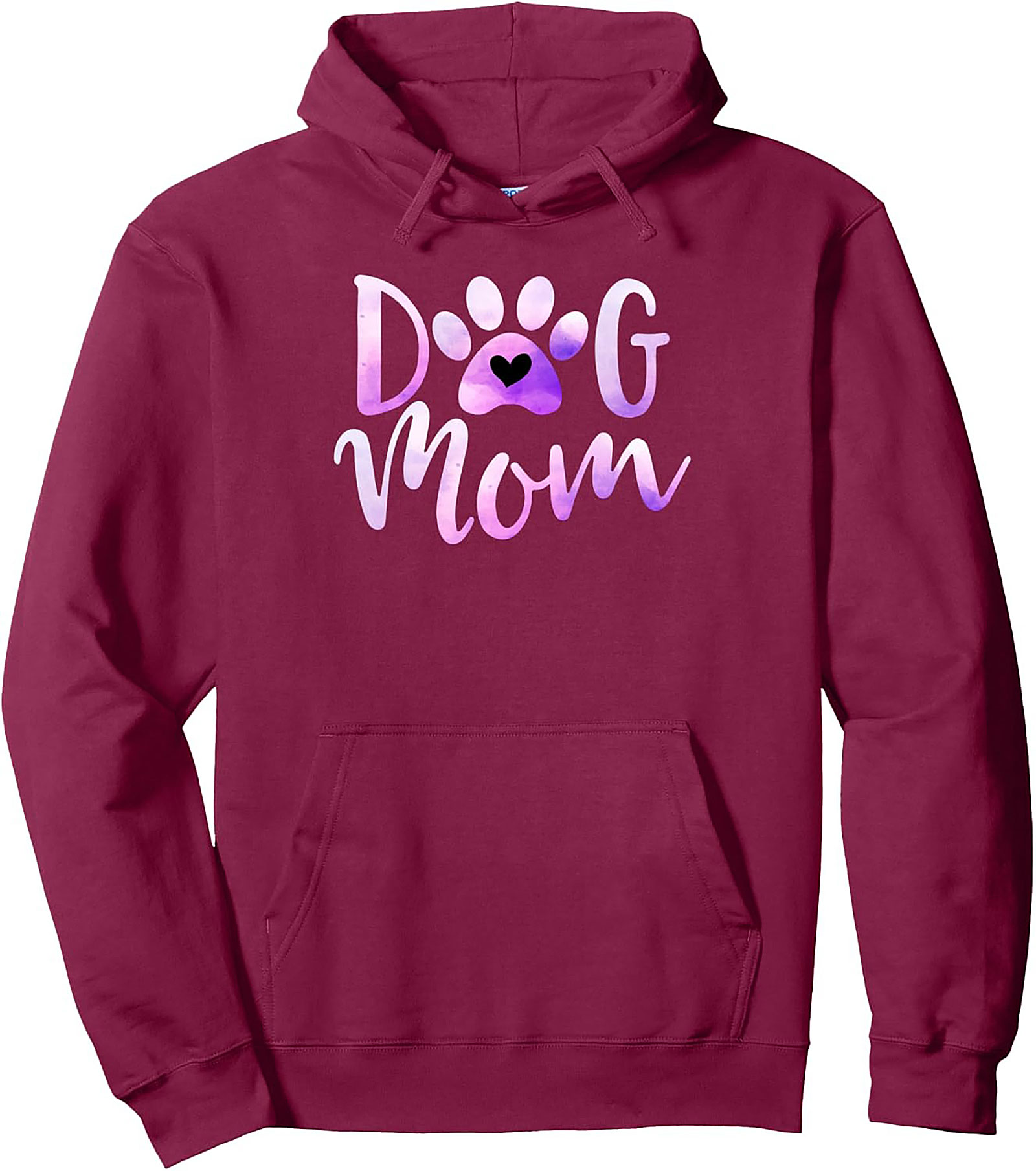 Dog Mom Pullover Hoodie | Watercolor Paw Print Graphic Hoodie