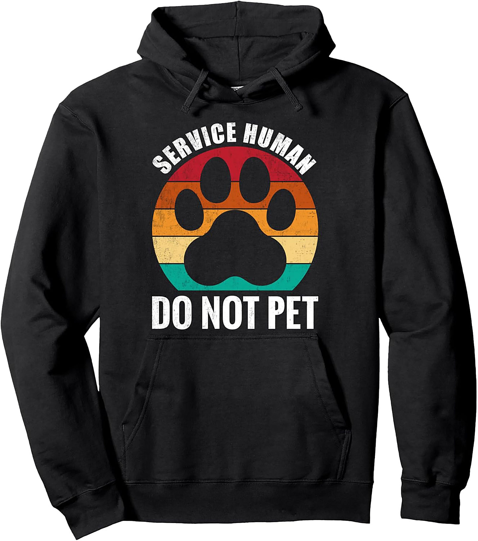 Service Human Do Not Pet Graphic Hoodie | Retro Service Dog Handler Pullover