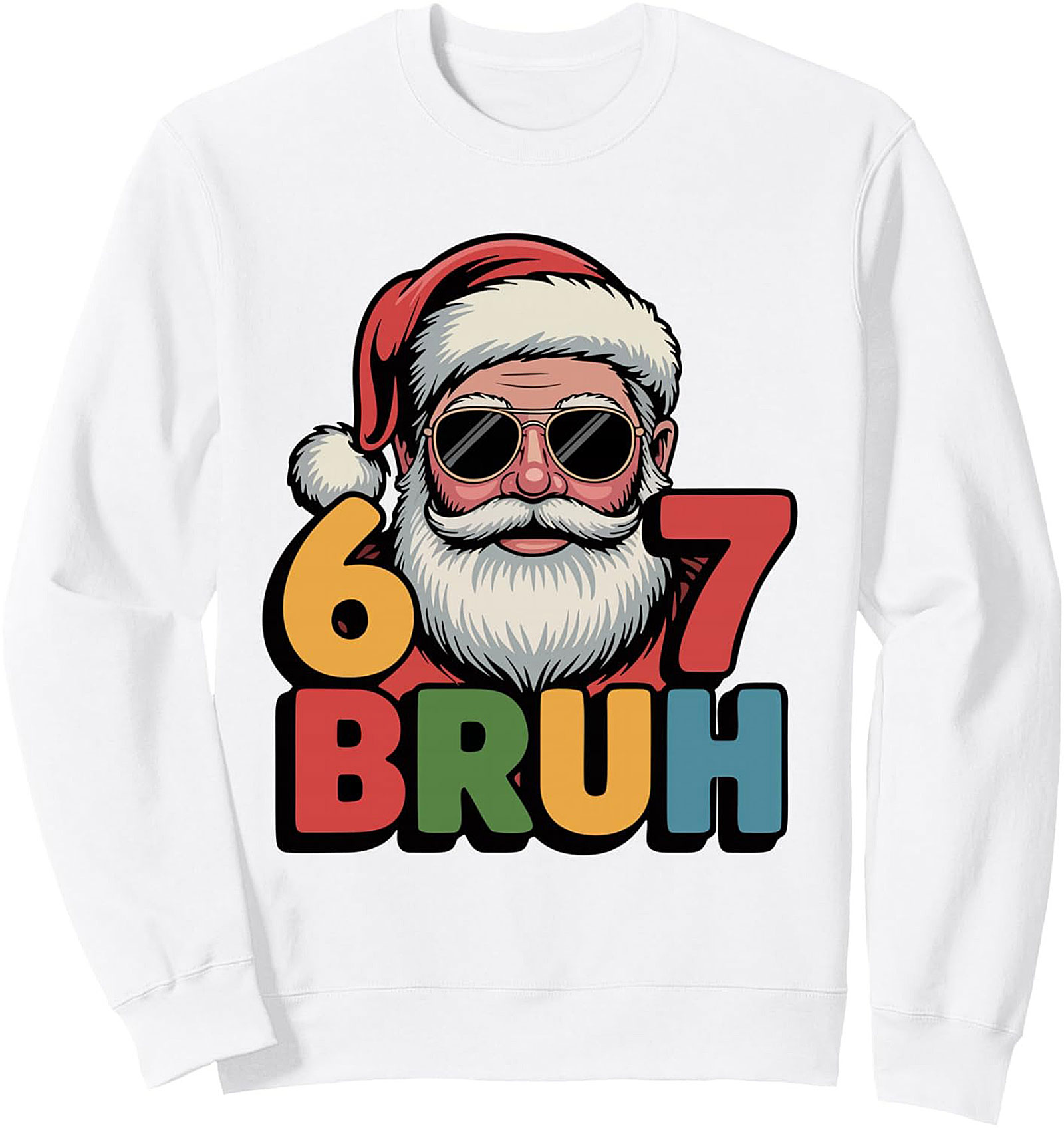 Hip Santa Bruh Crewneck Sweatshirt Funny Christmas Gift