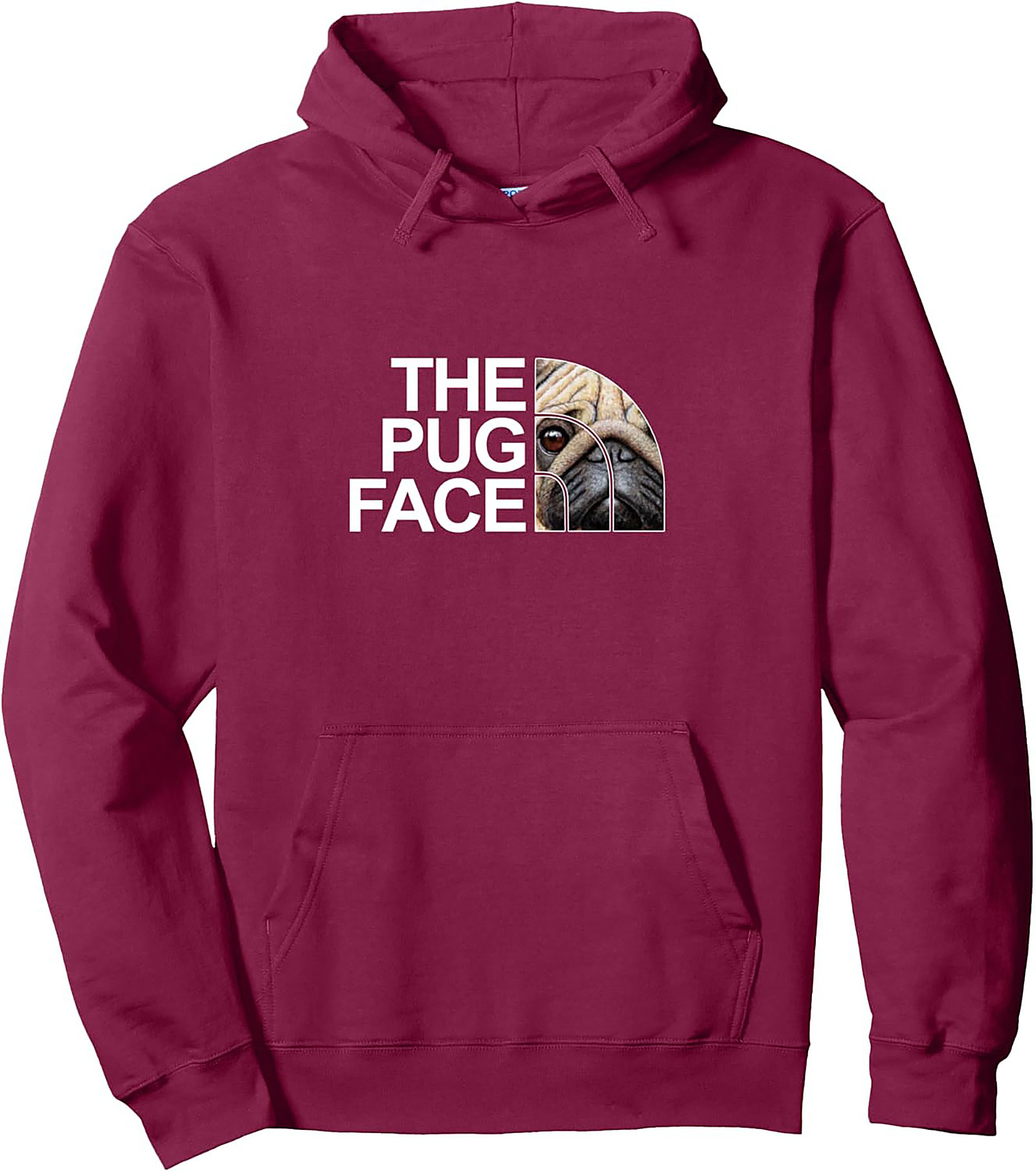 The Pug Face Pullover Hoodie | Funny Dog Lover Graphic Hoodie