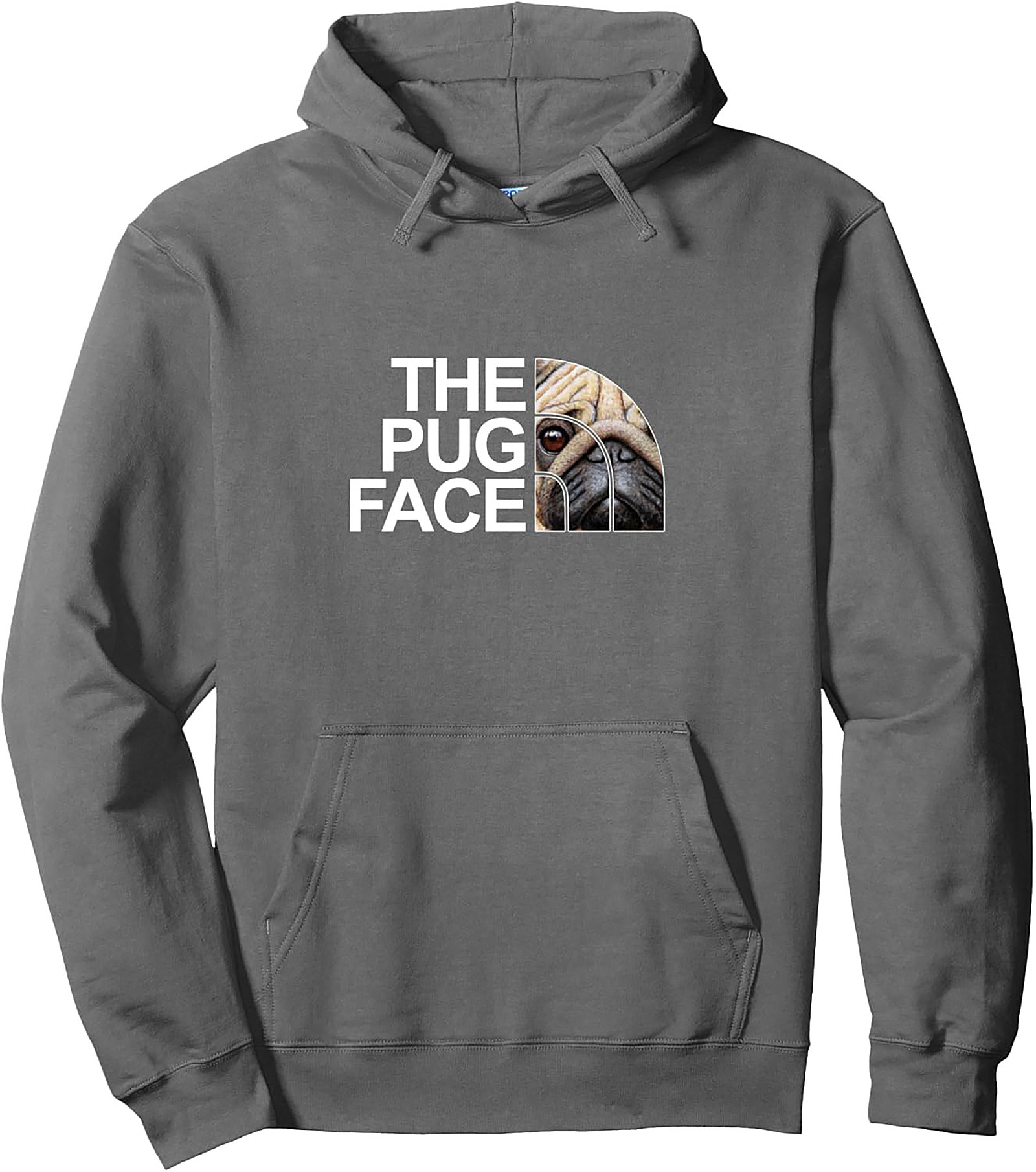 The Pug Face Pullover Hoodie | Funny Dog Lover Graphic Hoodie