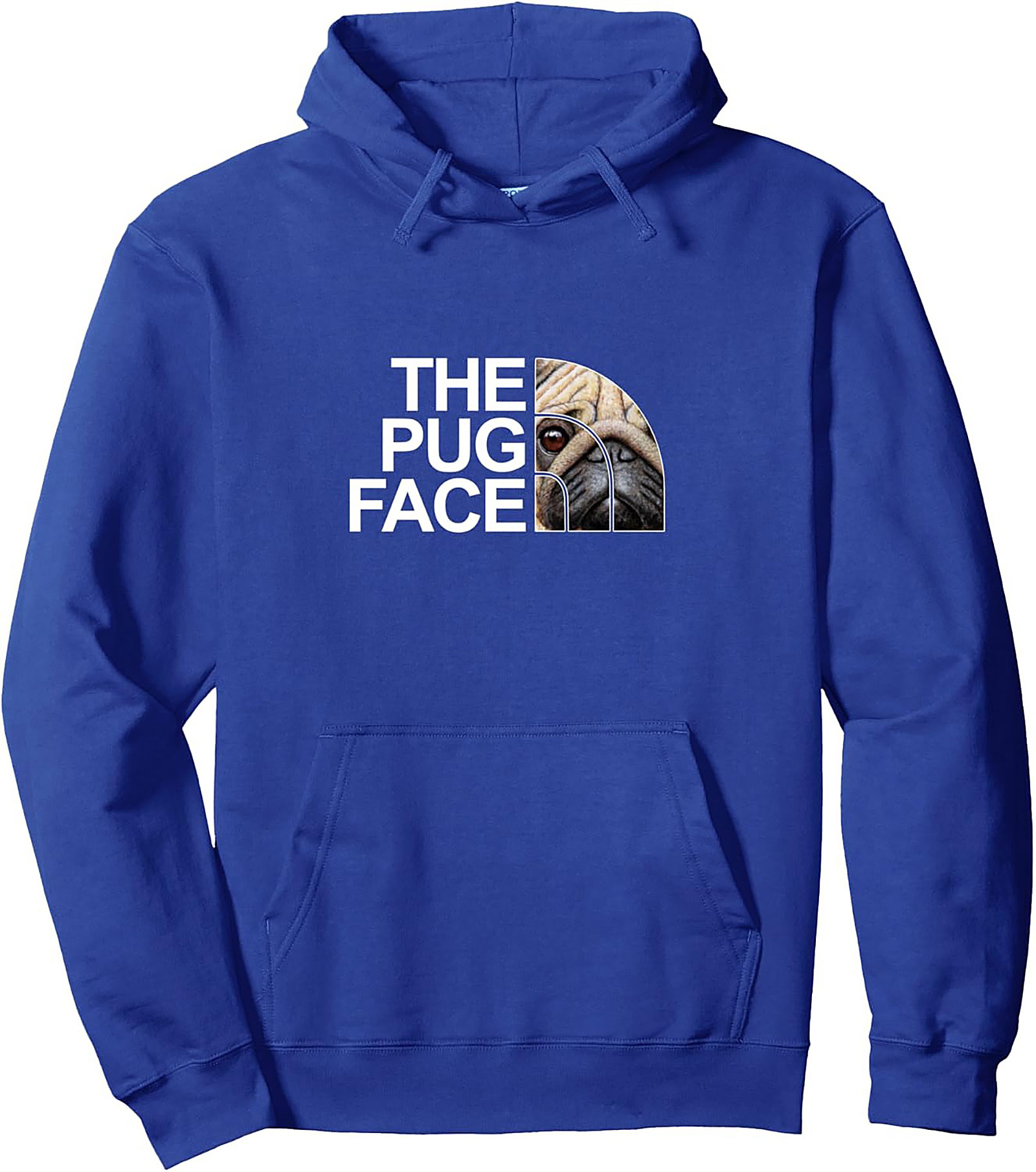 The Pug Face Pullover Hoodie | Funny Dog Lover Graphic Hoodie