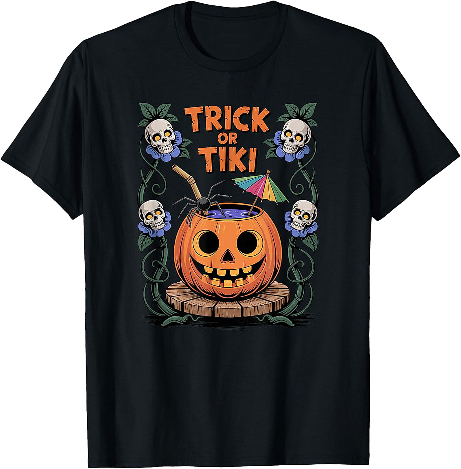 Funny Trick or Tiki T-shirt | Halloween Graphic Tee