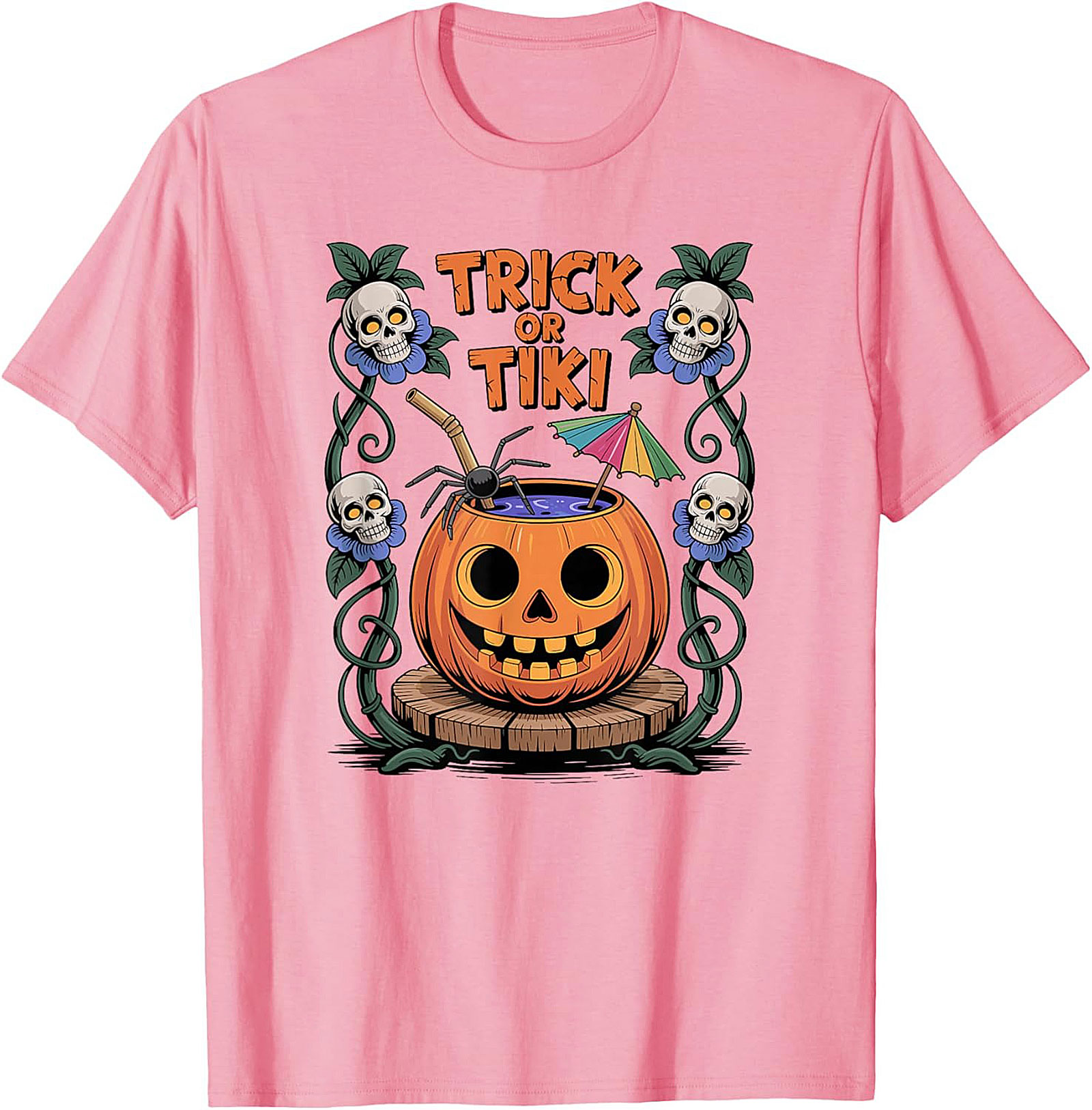 Funny Trick or Tiki T-shirt | Halloween Graphic Tee