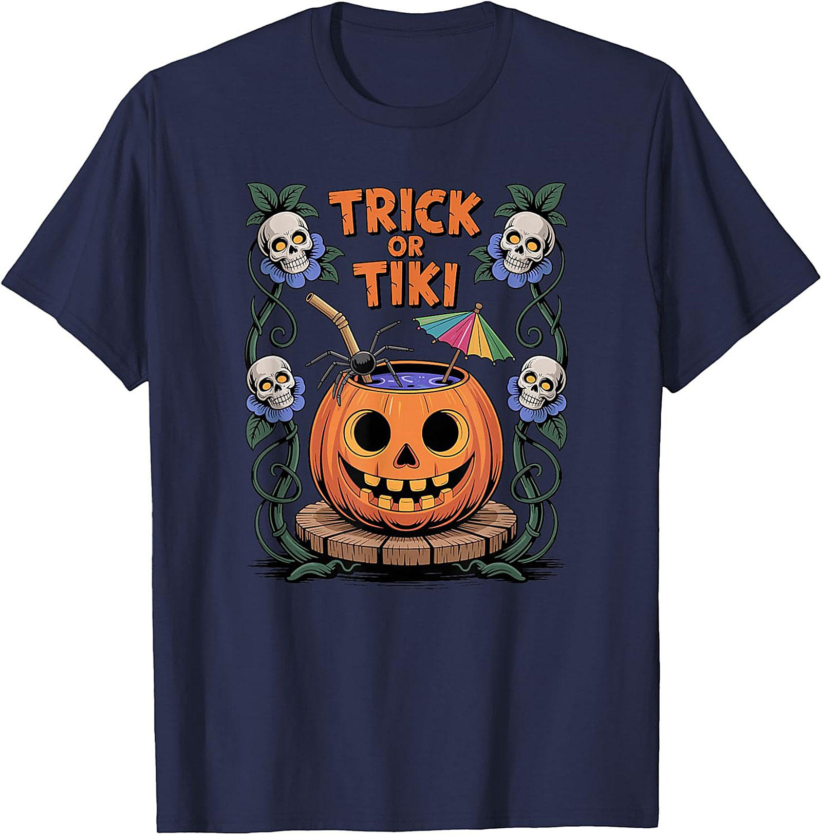 Funny Trick or Tiki T-shirt | Halloween Graphic Tee