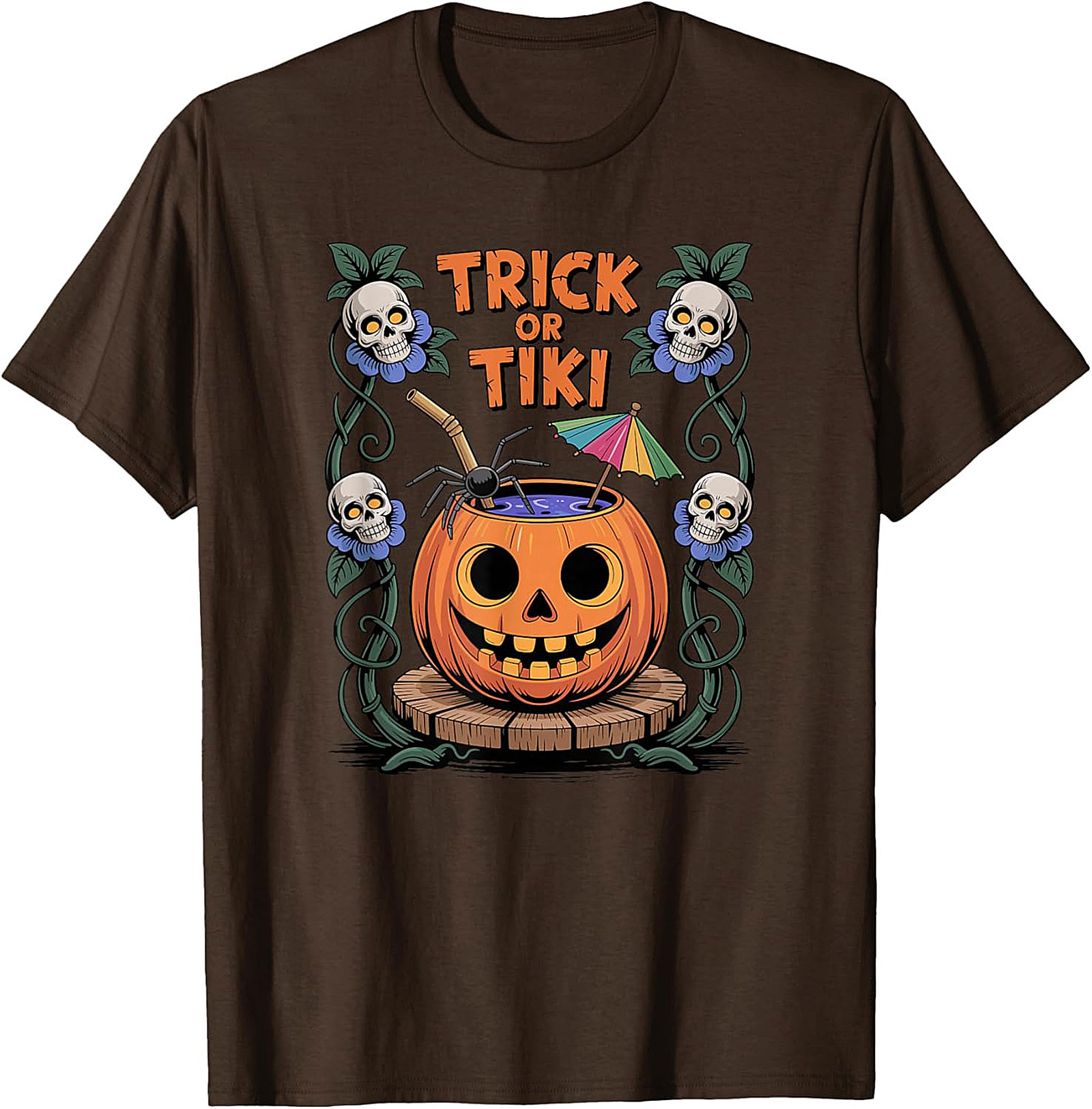 Funny Trick or Tiki T-shirt | Halloween Graphic Tee