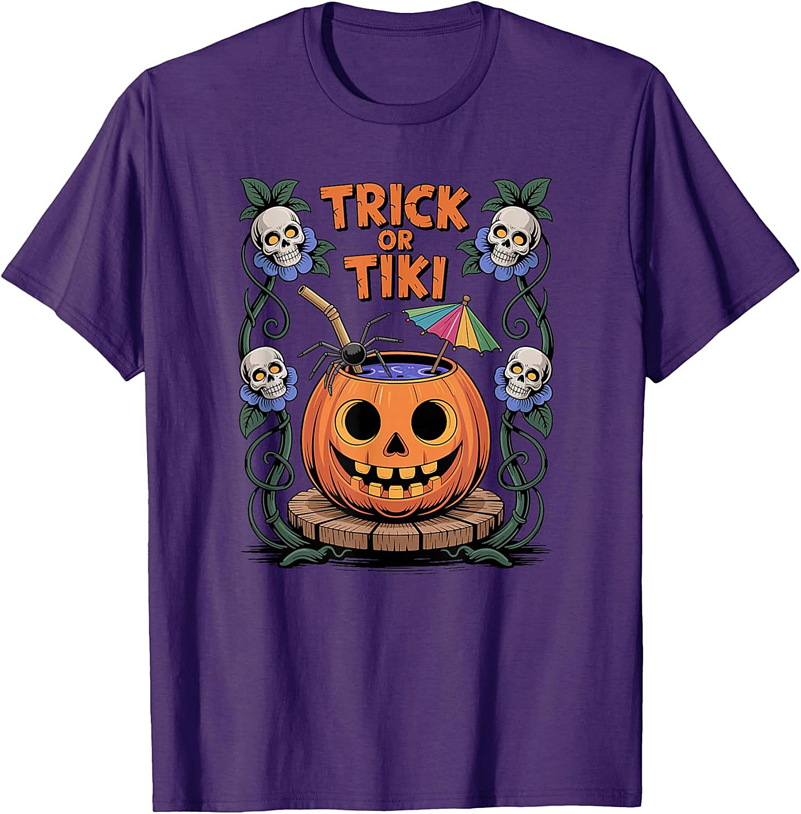 Funny Trick or Tiki T-shirt | Halloween Graphic Tee