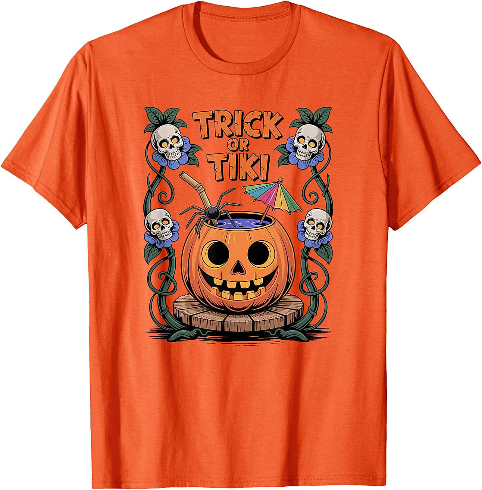 Funny Trick or Tiki T-shirt | Halloween Graphic Tee