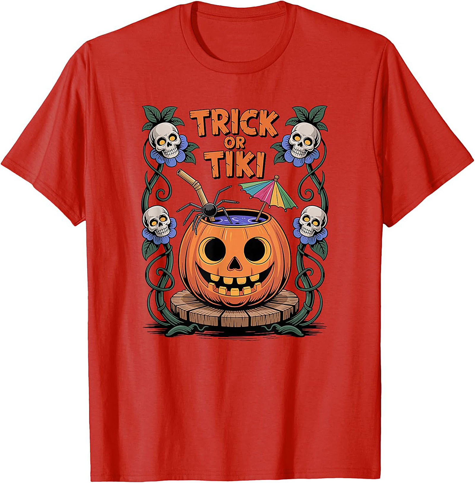 Funny Trick or Tiki T-shirt | Halloween Graphic Tee