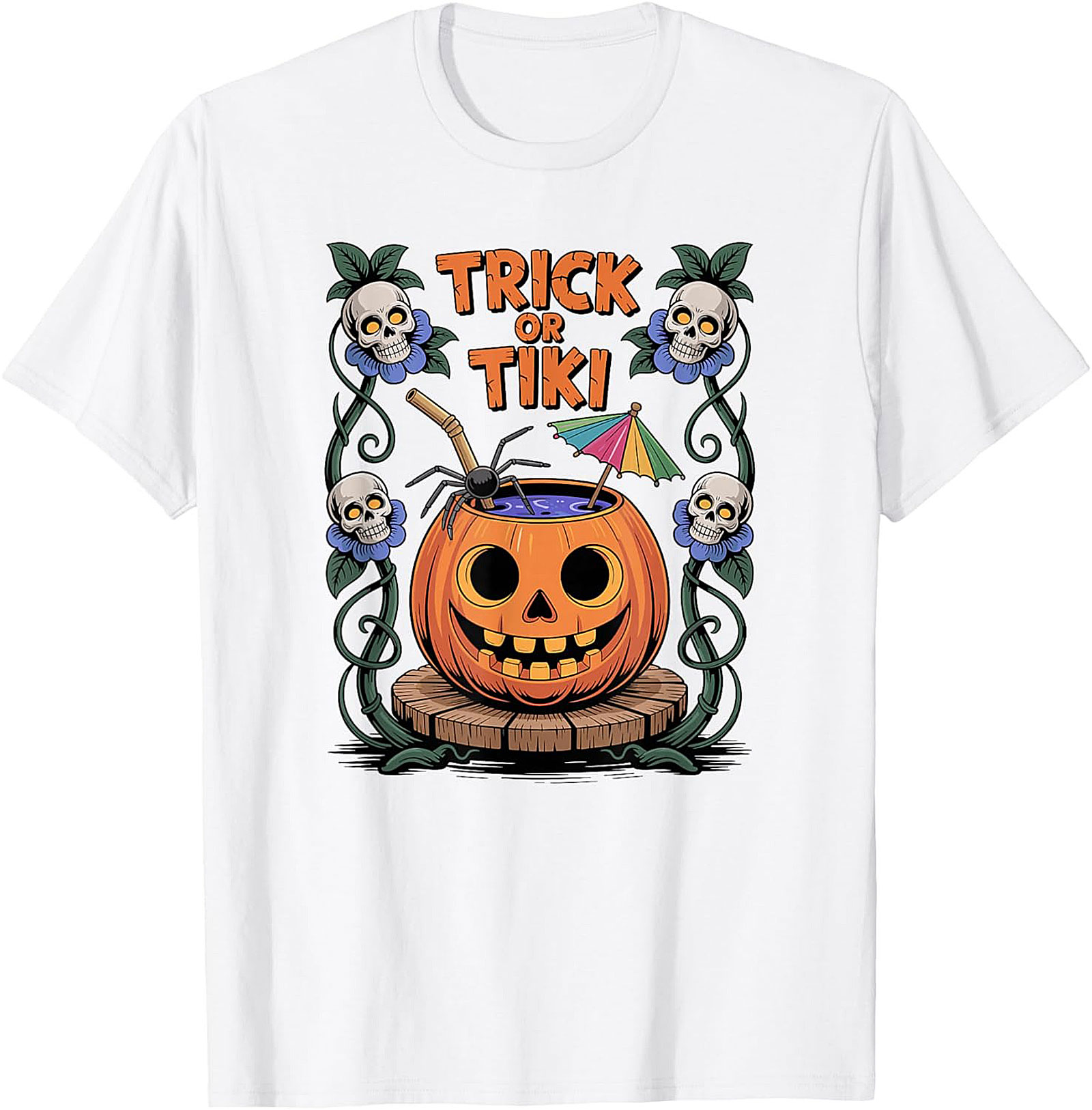 Funny Trick or Tiki T-shirt | Halloween Graphic Tee