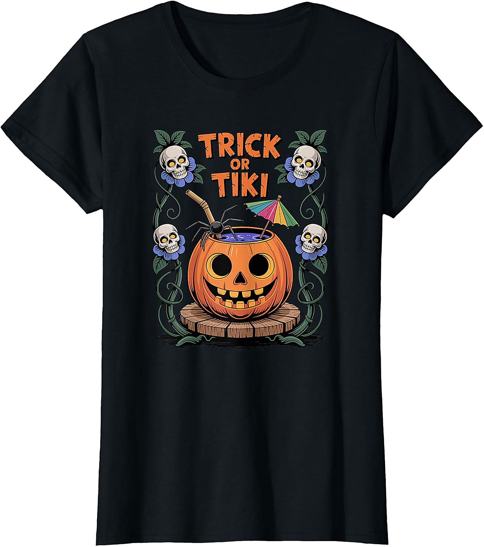 Funny Trick or Tiki T-shirt | Halloween Graphic Tee