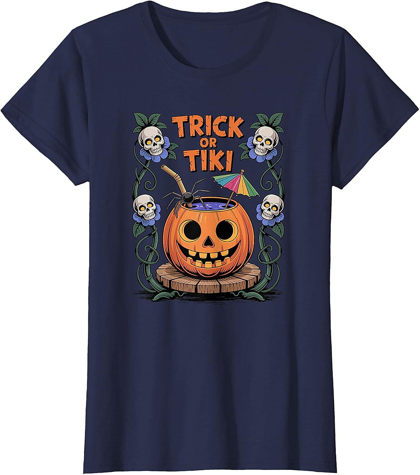 Funny Trick or Tiki T-shirt | Halloween Graphic Tee