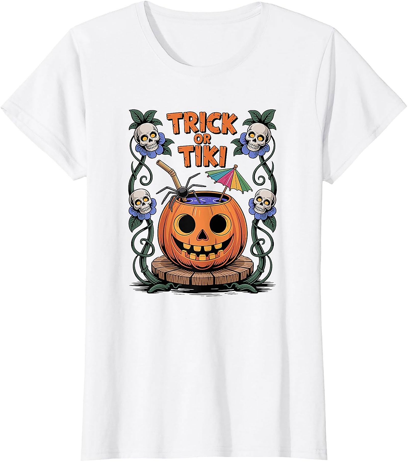 Funny Trick or Tiki T-shirt | Halloween Graphic Tee
