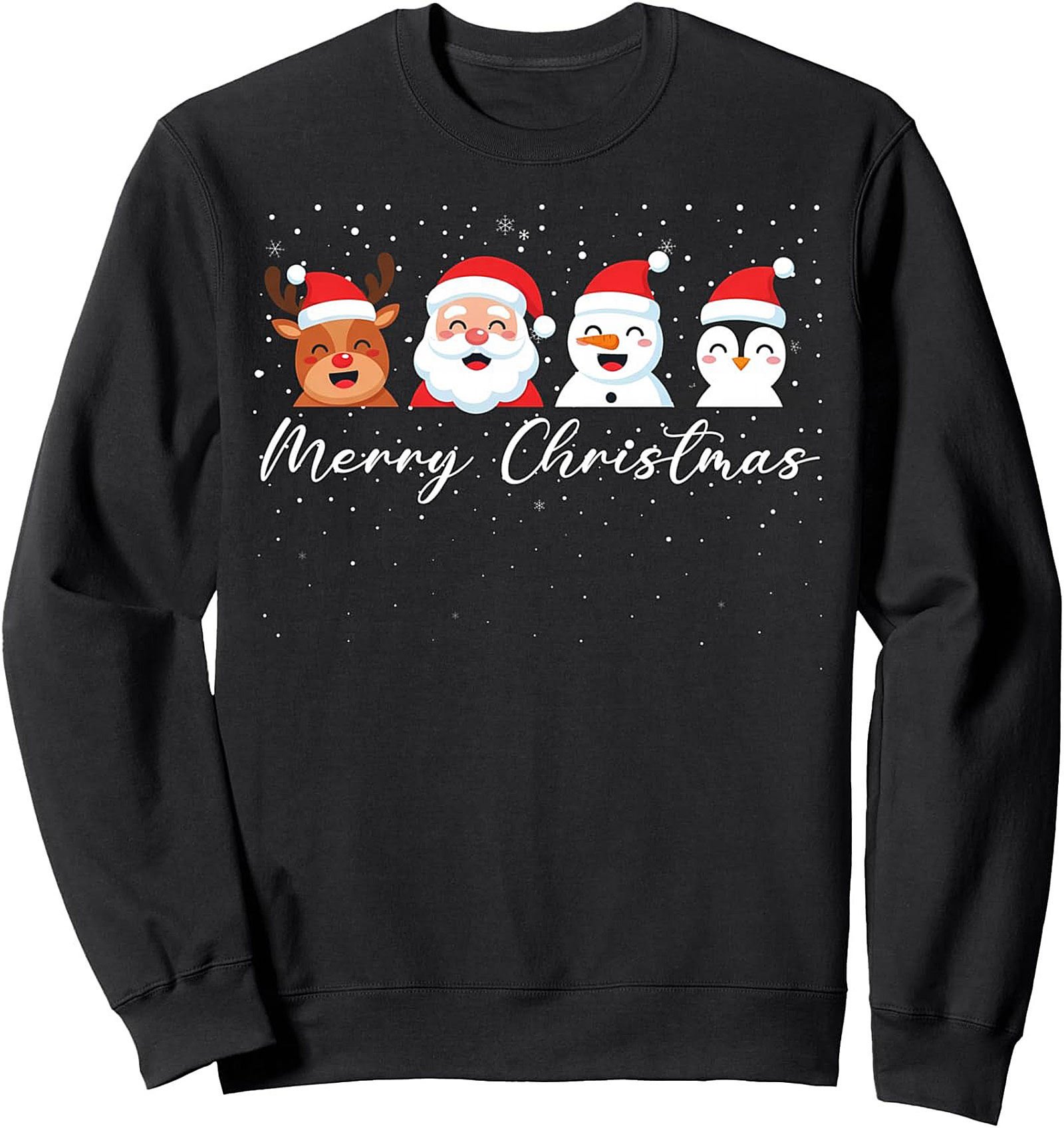 Cute Christmas Characters Crewneck Sweatshirt Holiday Gift