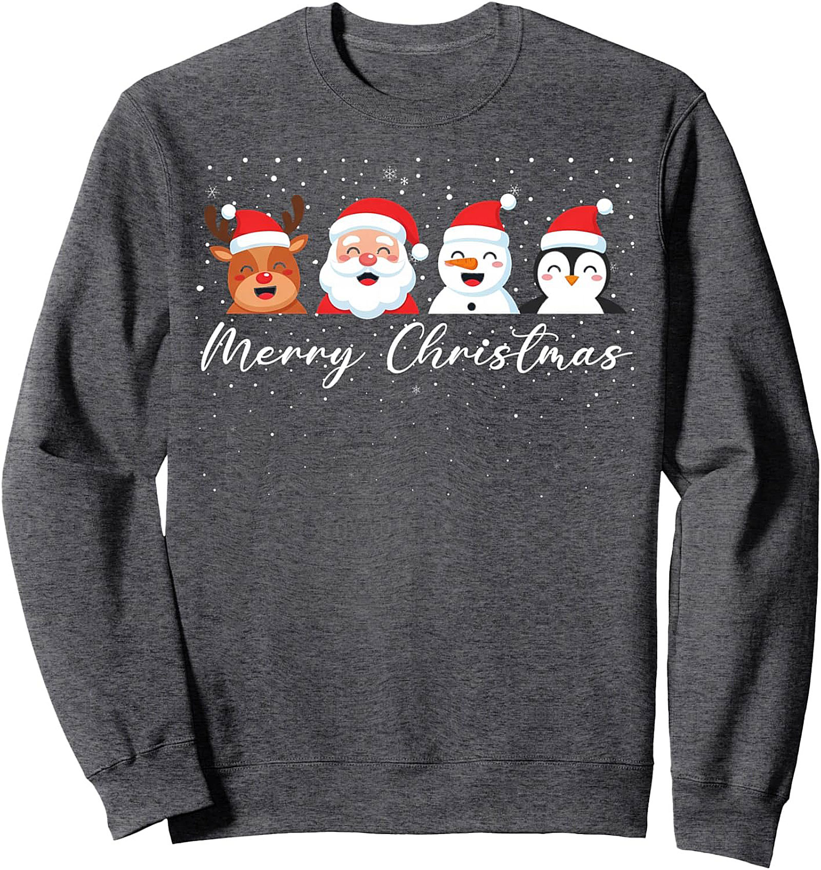 Cute Christmas Characters Crewneck Sweatshirt Holiday Gift
