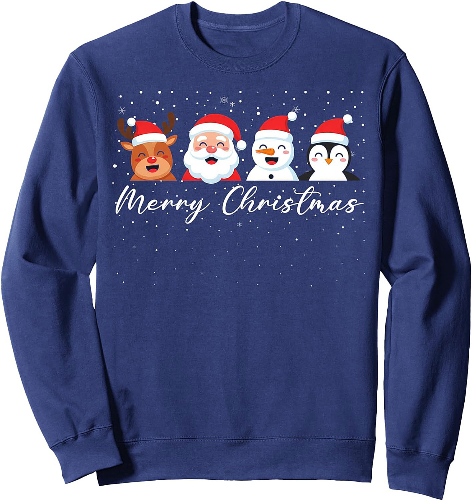Cute Christmas Characters Crewneck Sweatshirt Holiday Gift