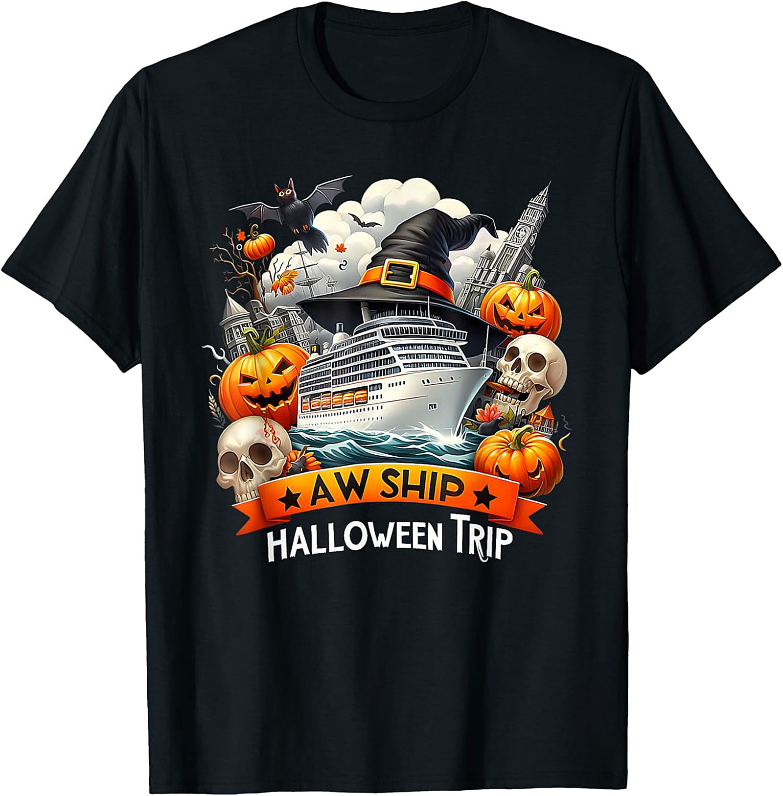 Halloween Cruise T-Shirt | Funny AW SHIP Graphic Tee