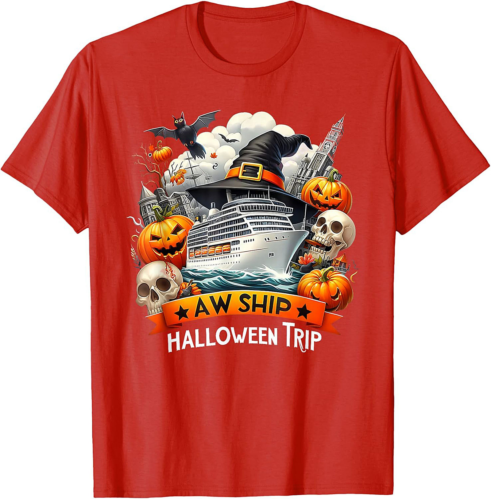 Halloween Cruise T-Shirt | Funny AW SHIP Graphic Tee