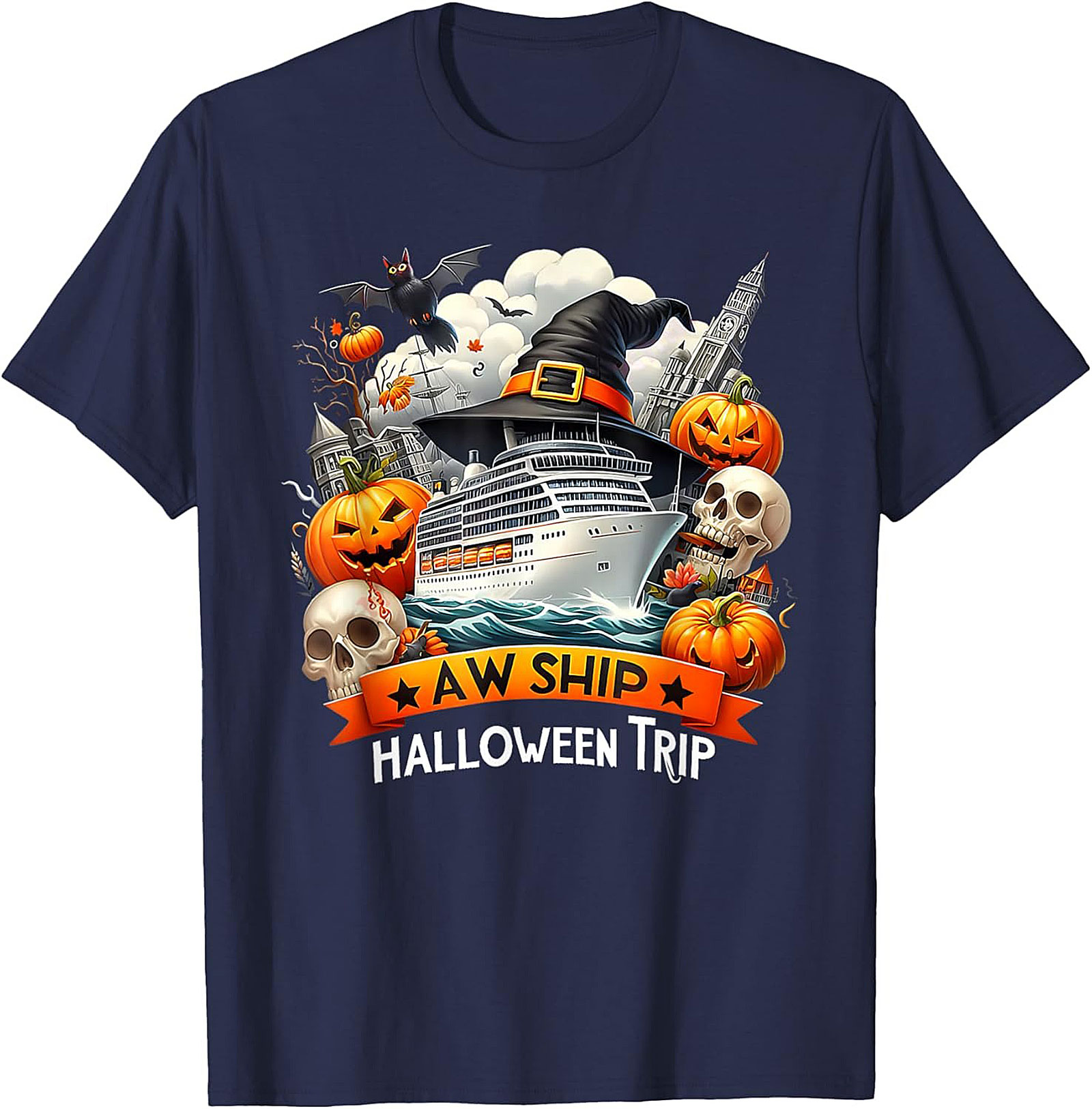 Halloween Cruise T-Shirt | Funny AW SHIP Graphic Tee