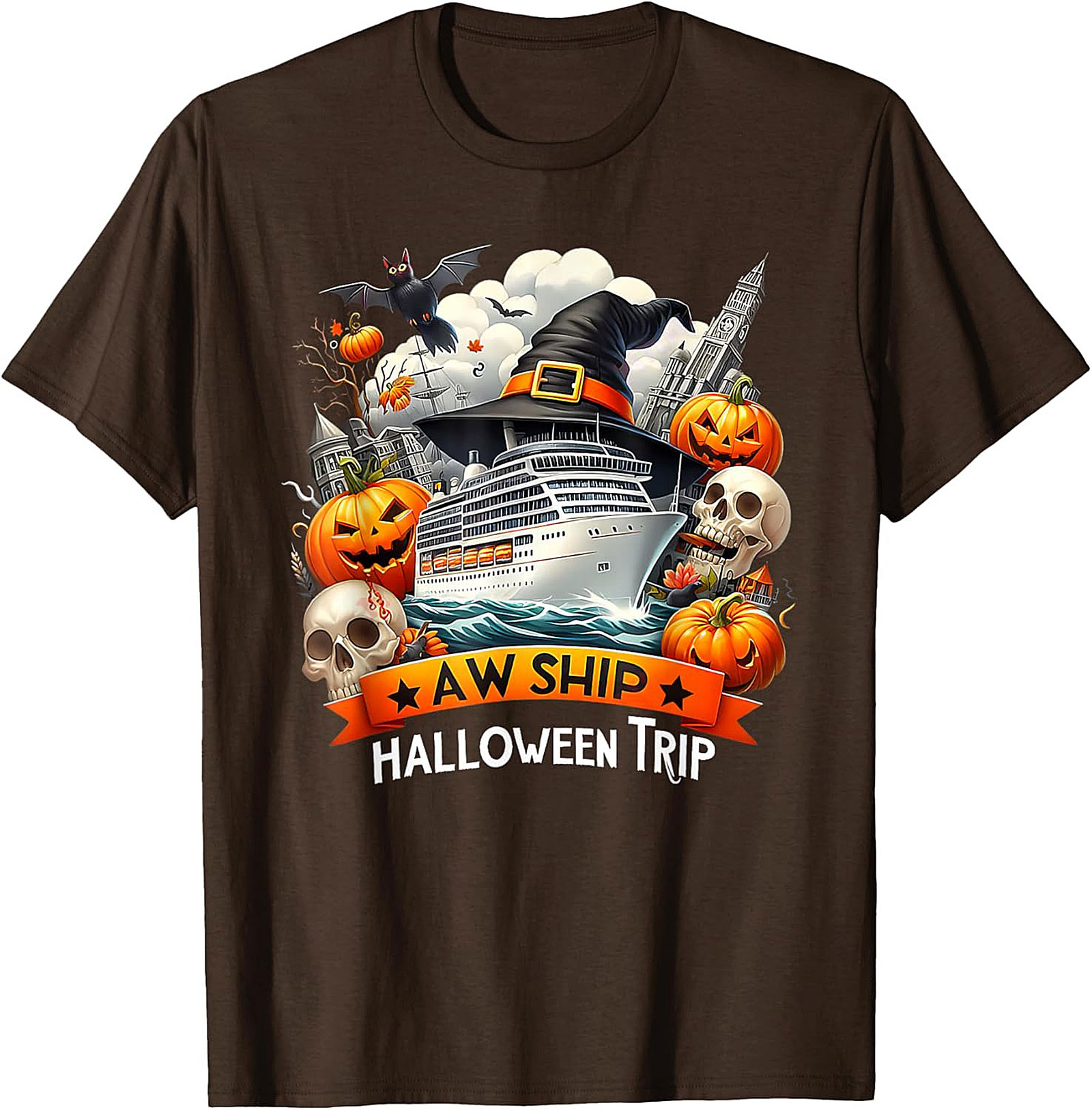 Halloween Cruise T-Shirt | Funny AW SHIP Graphic Tee