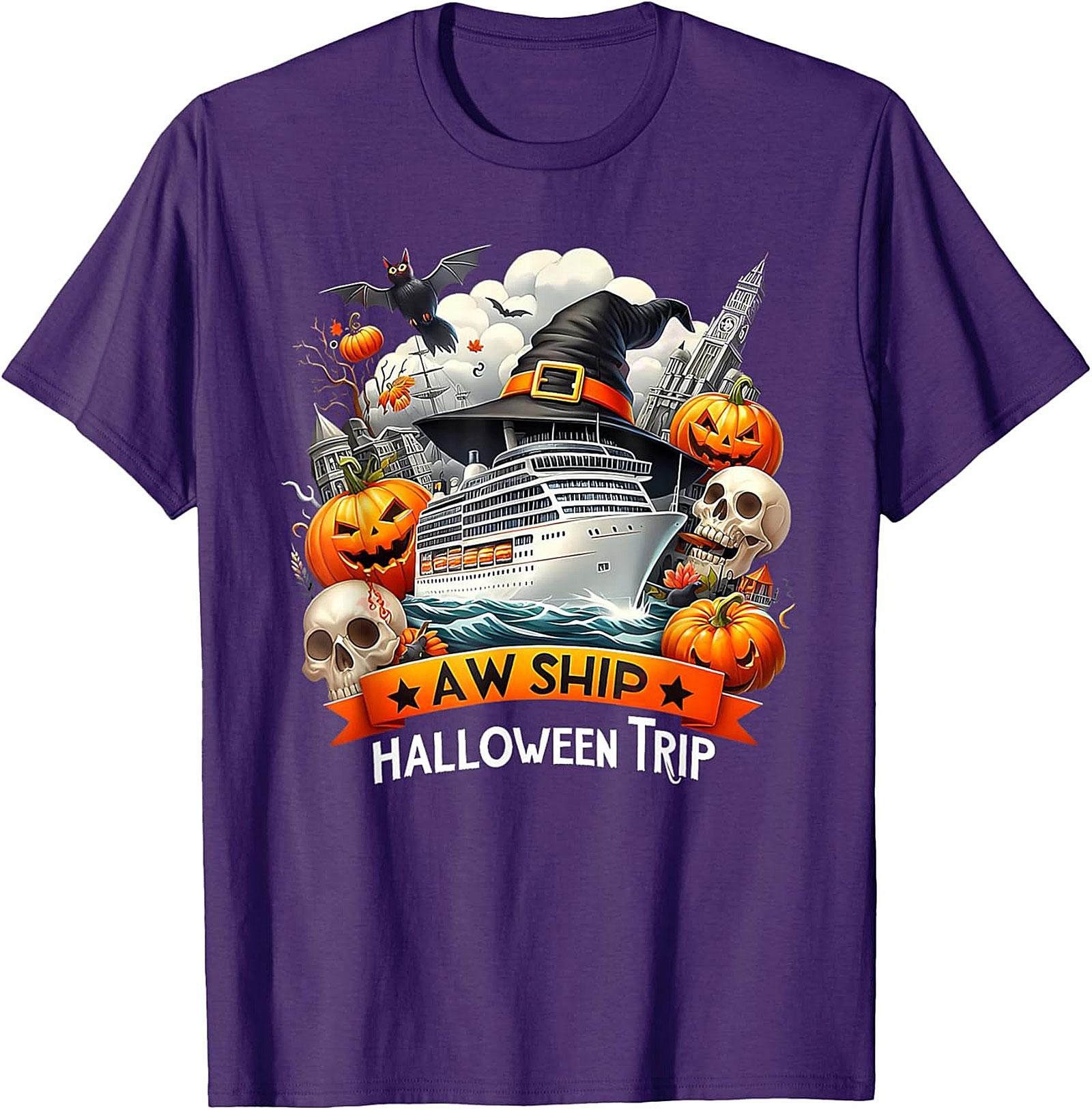 Halloween Cruise T-Shirt | Funny AW SHIP Graphic Tee