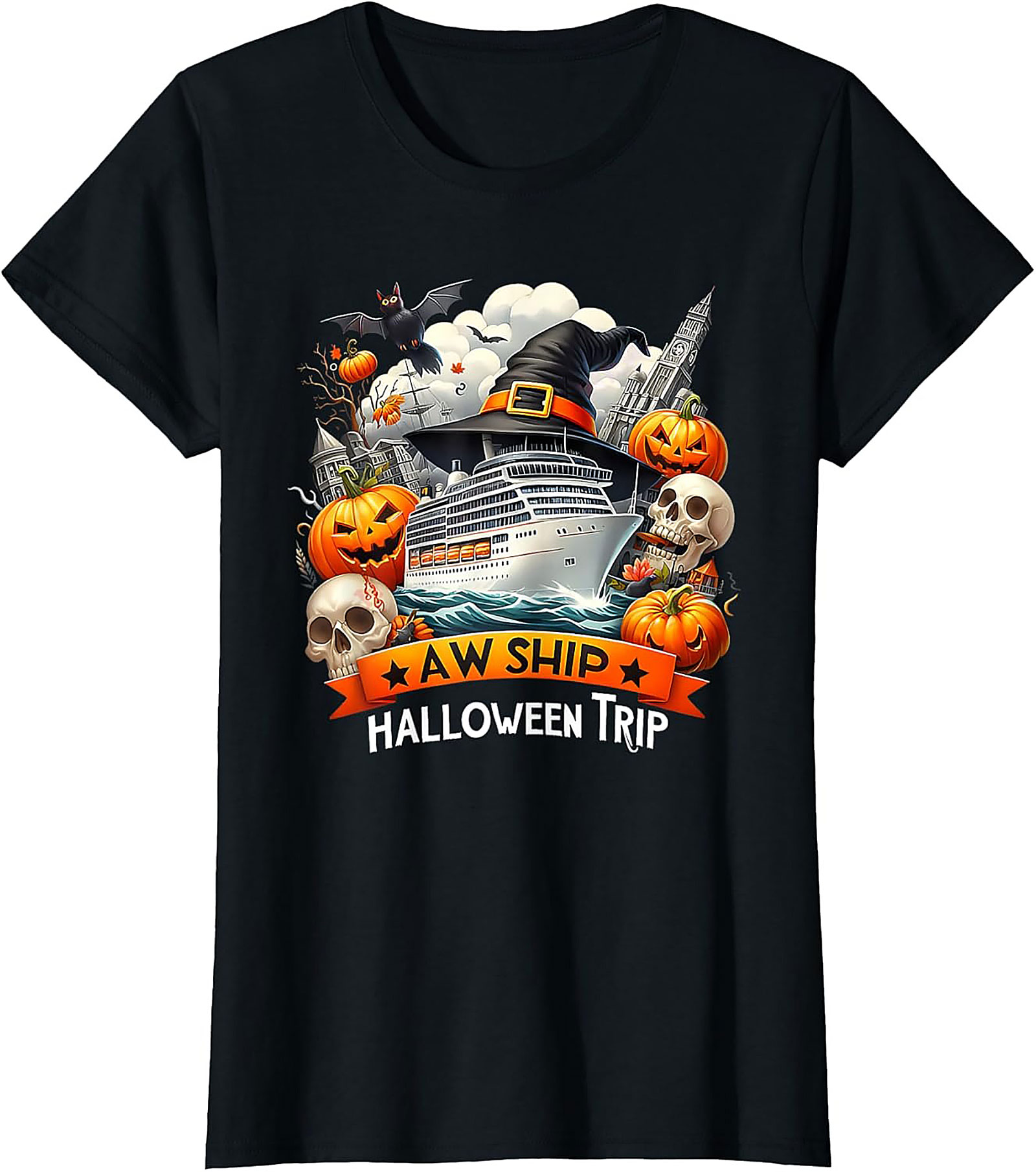 Halloween Cruise T-Shirt | Funny AW SHIP Graphic Tee