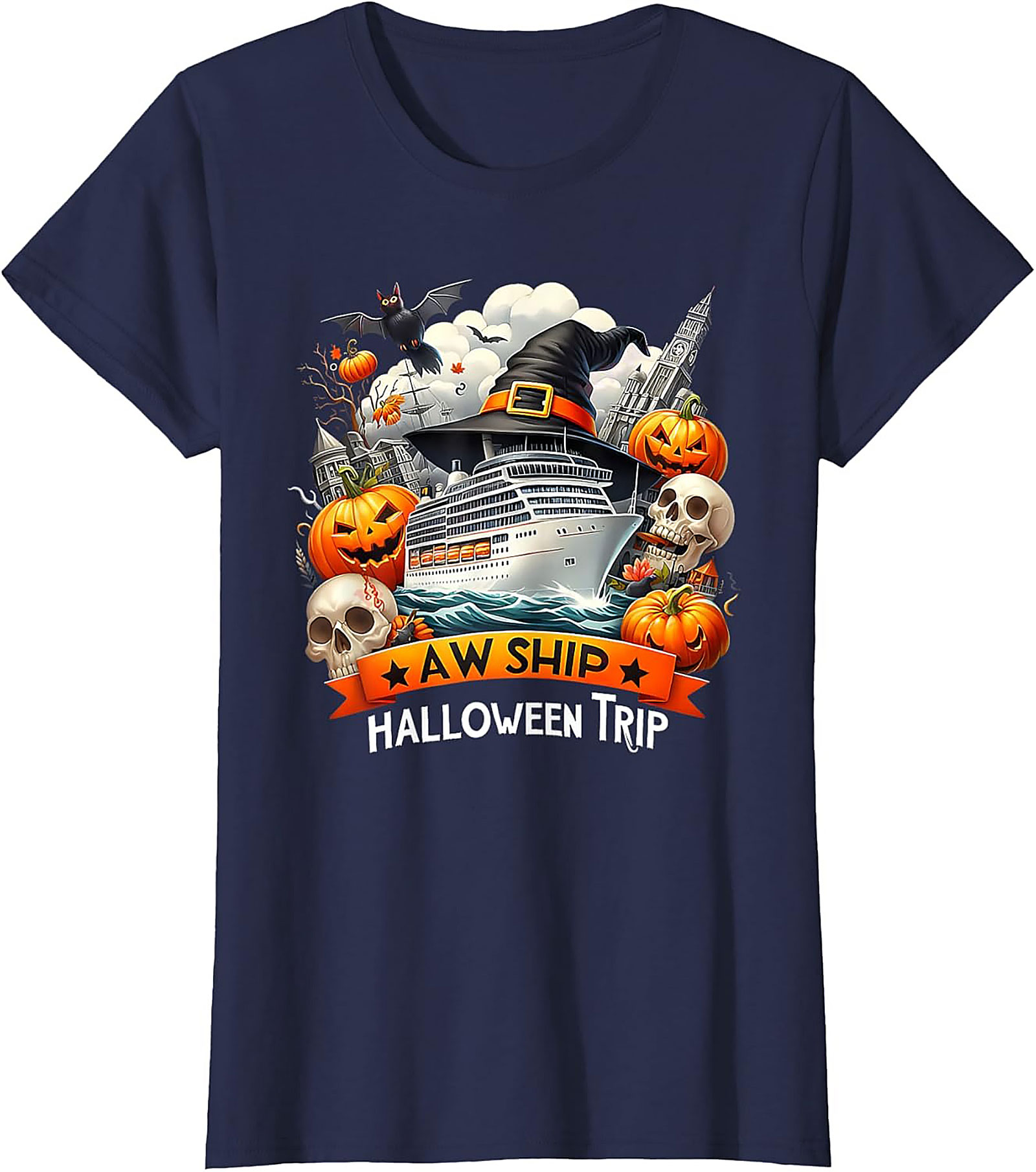 Halloween Cruise T-Shirt | Funny AW SHIP Graphic Tee