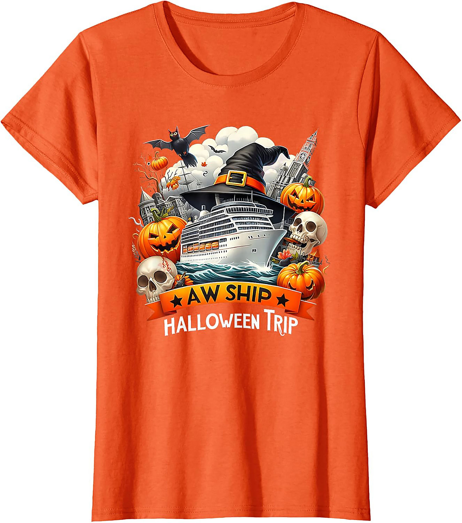 Halloween Cruise T-Shirt | Funny AW SHIP Graphic Tee