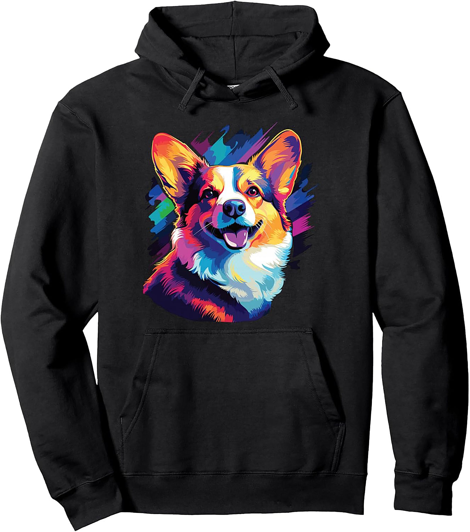 Vibrant Corgi Pop Art Graphic Hoodie | The Happy Dog Pullover