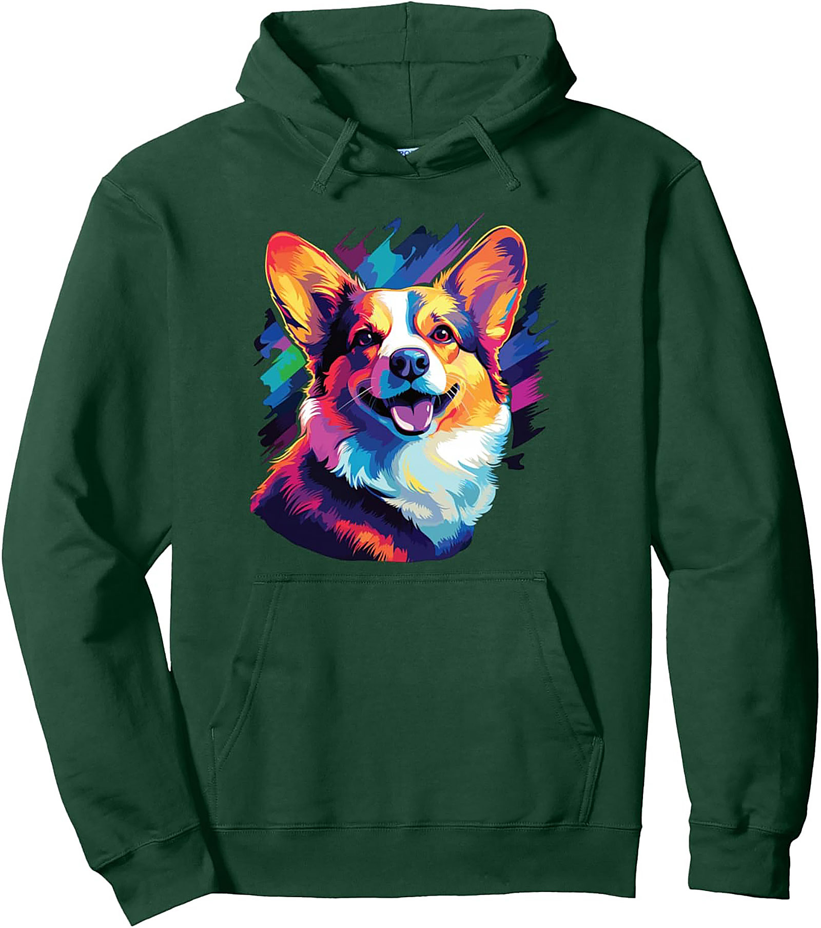 Vibrant Corgi Pop Art Graphic Hoodie | The Happy Dog Pullover