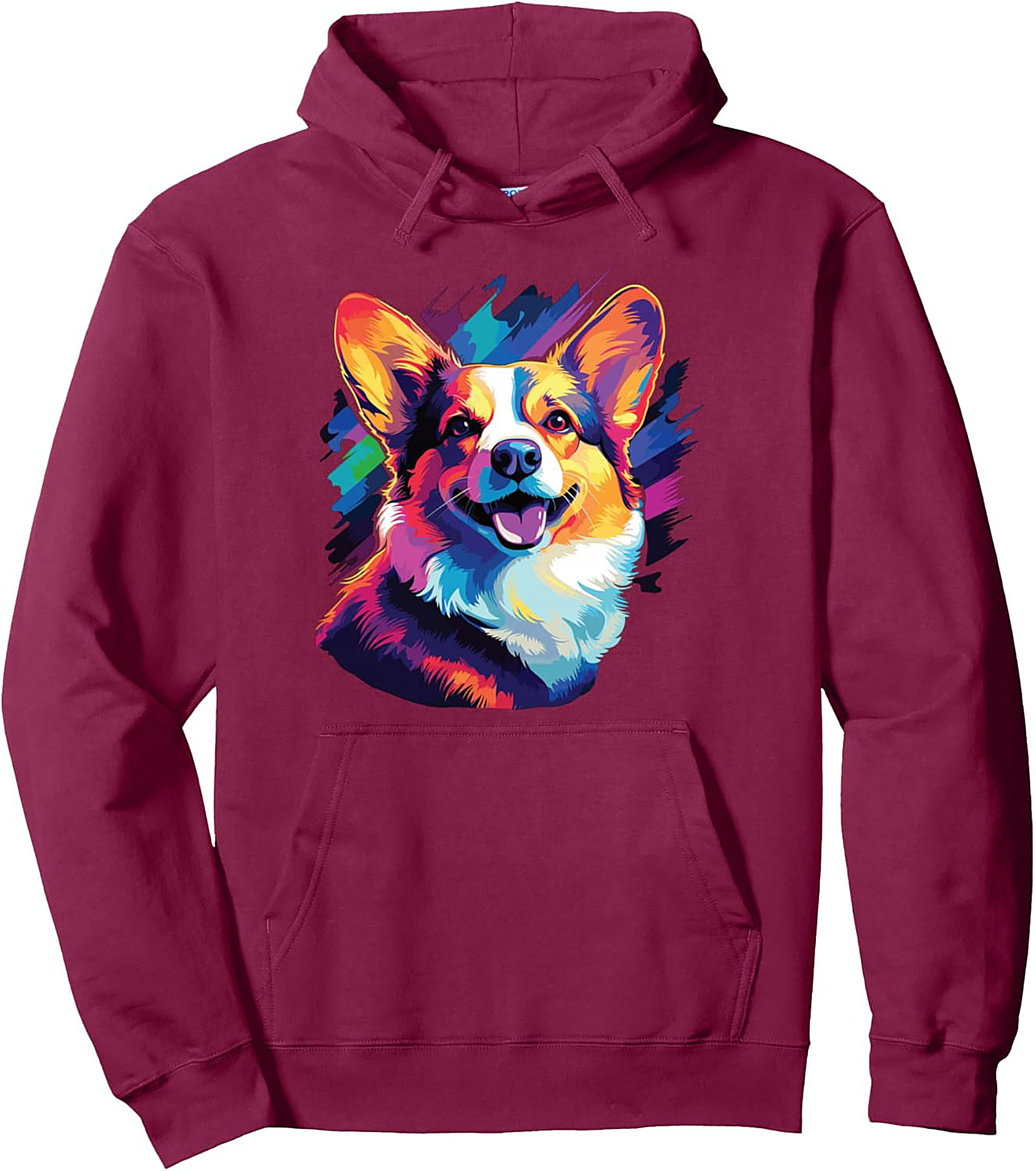 Vibrant Corgi Pop Art Graphic Hoodie | The Happy Dog Pullover