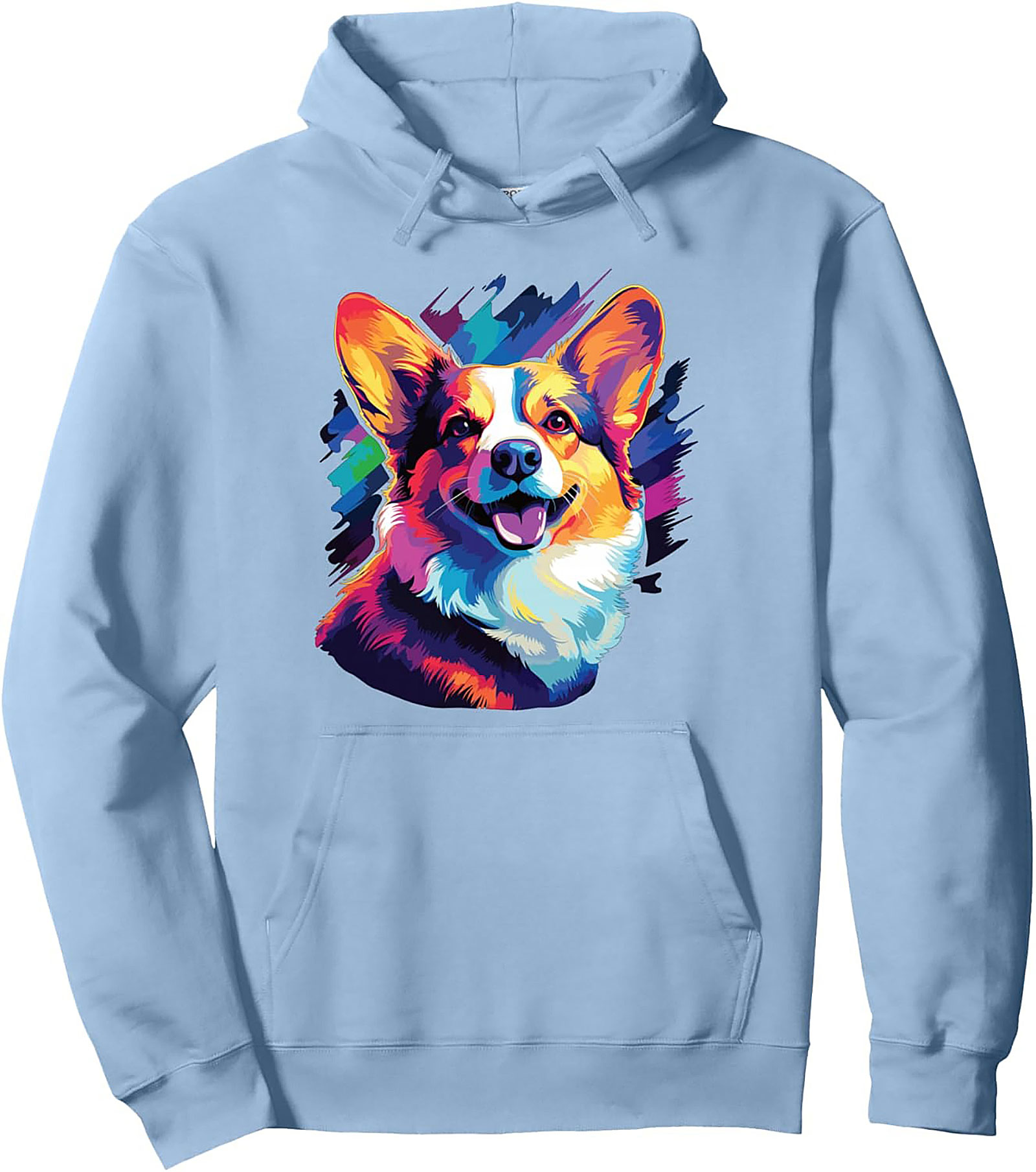 Vibrant Corgi Pop Art Graphic Hoodie | The Happy Dog Pullover