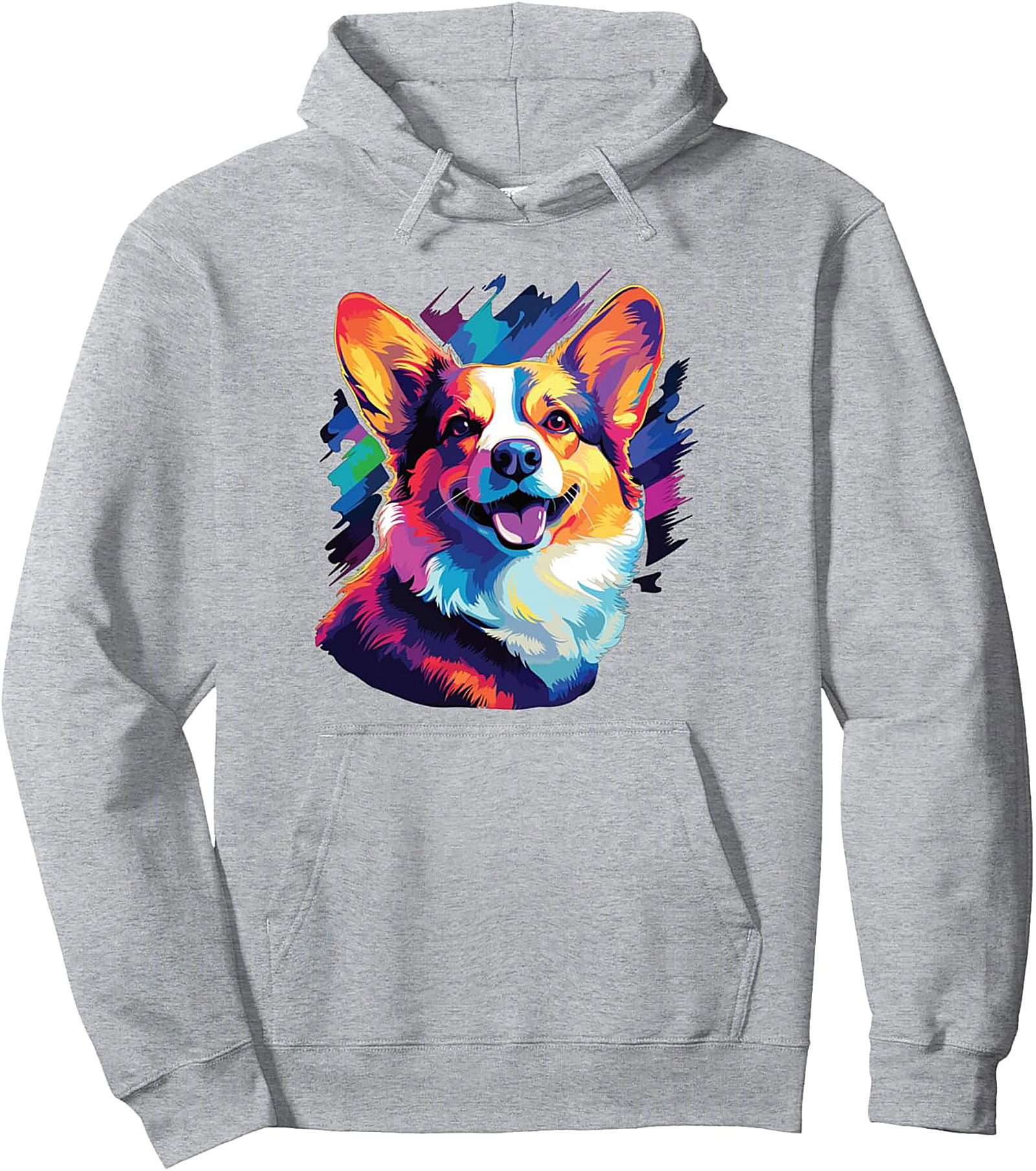 Vibrant Corgi Pop Art Graphic Hoodie | The Happy Dog Pullover