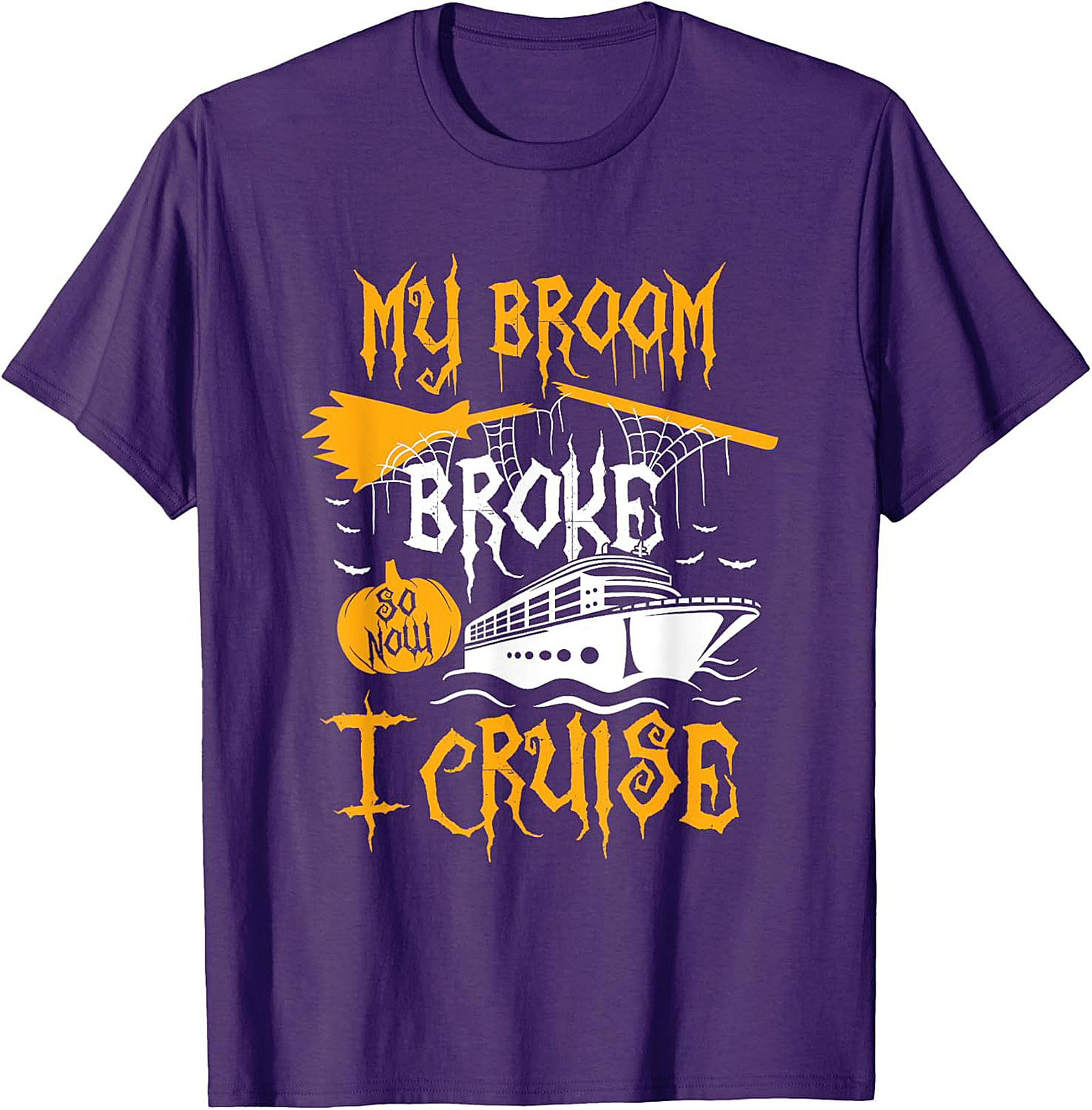 Funny Halloween Cruise T-Shirt | My Broom Broke Tee