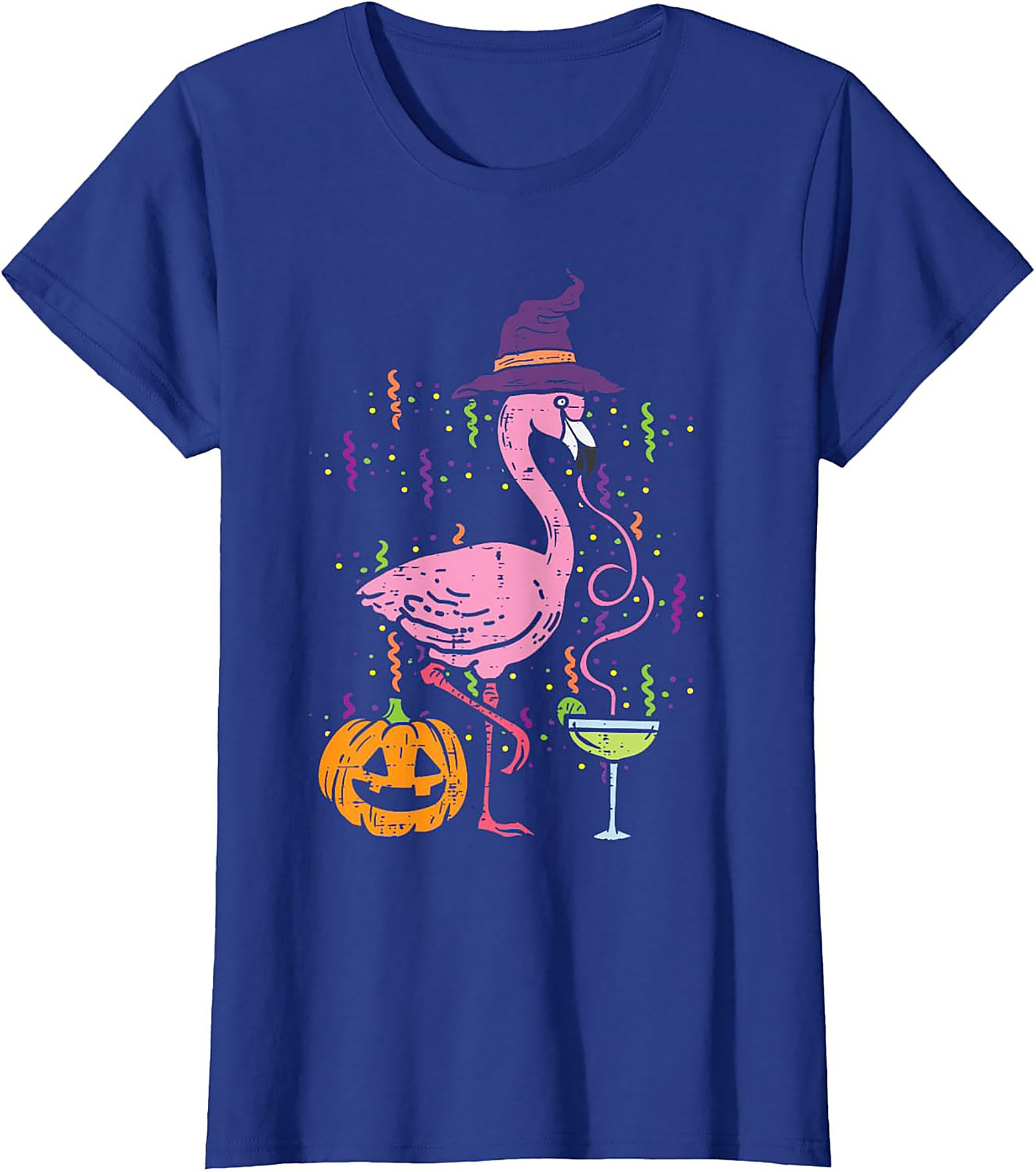 Funny Halloween Flamingo T-Shirt | Witch Margarita Tee
