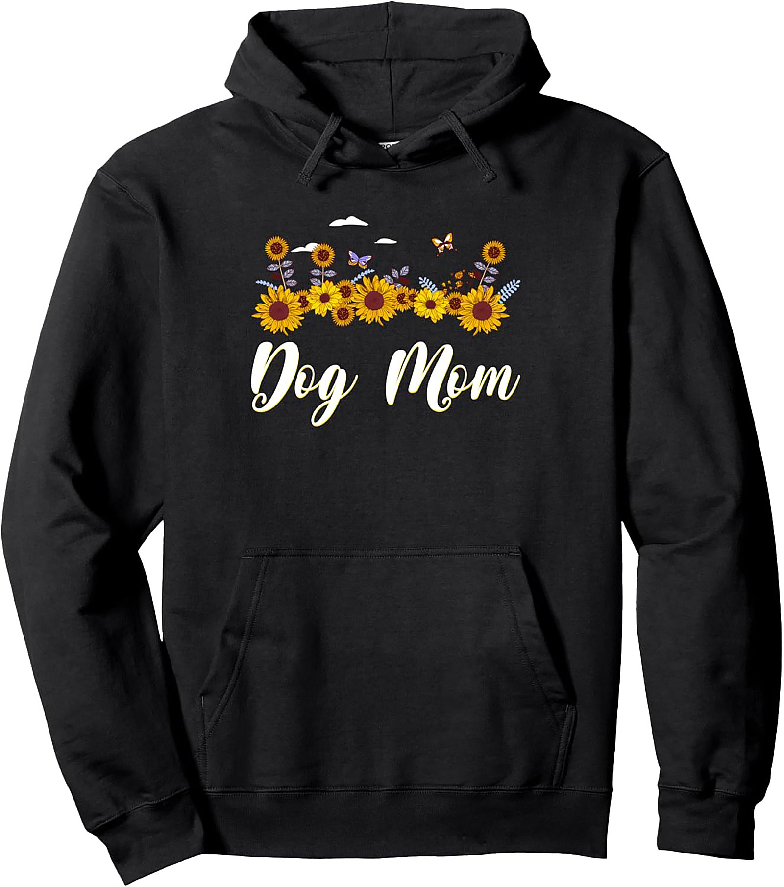 Sunflower Dog Mom Graphic Hoodie | Cozy Pullover for Pet Lovers