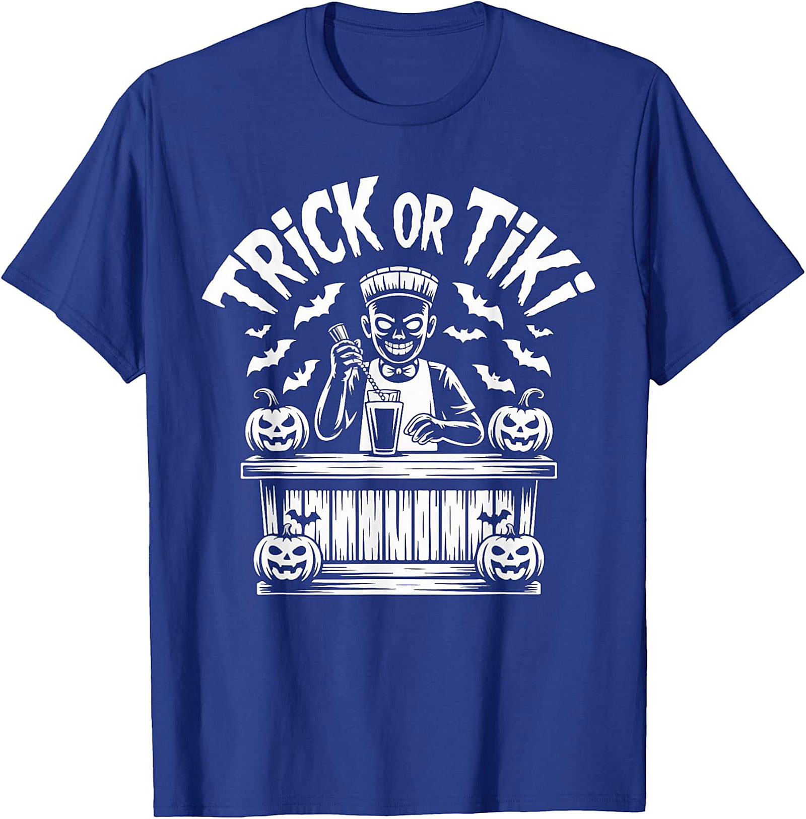 Trick or Tiki T-shirt | Funny Halloween Bartender Graphic Tee