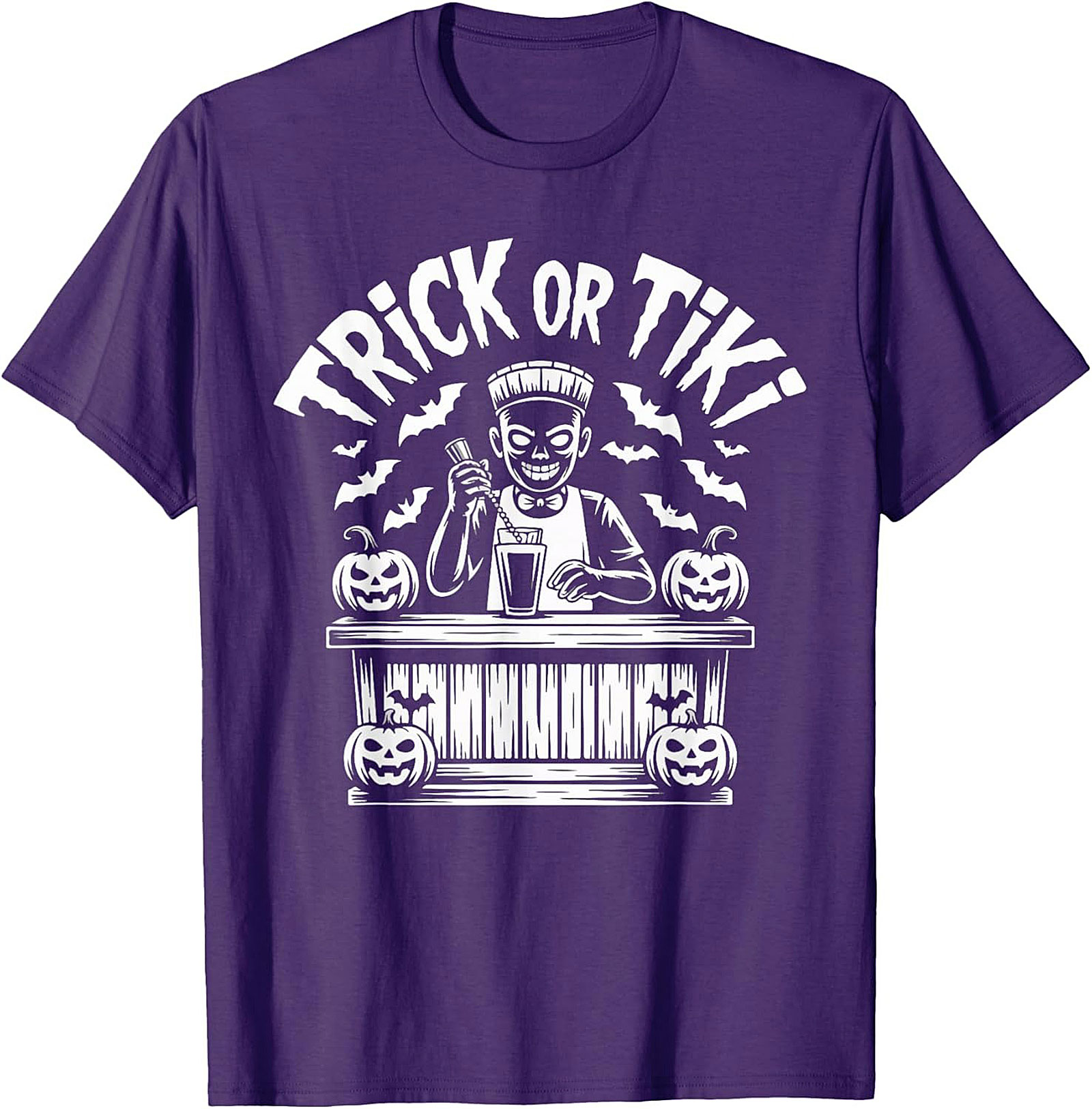 Trick or Tiki T-shirt | Funny Halloween Bartender Graphic Tee