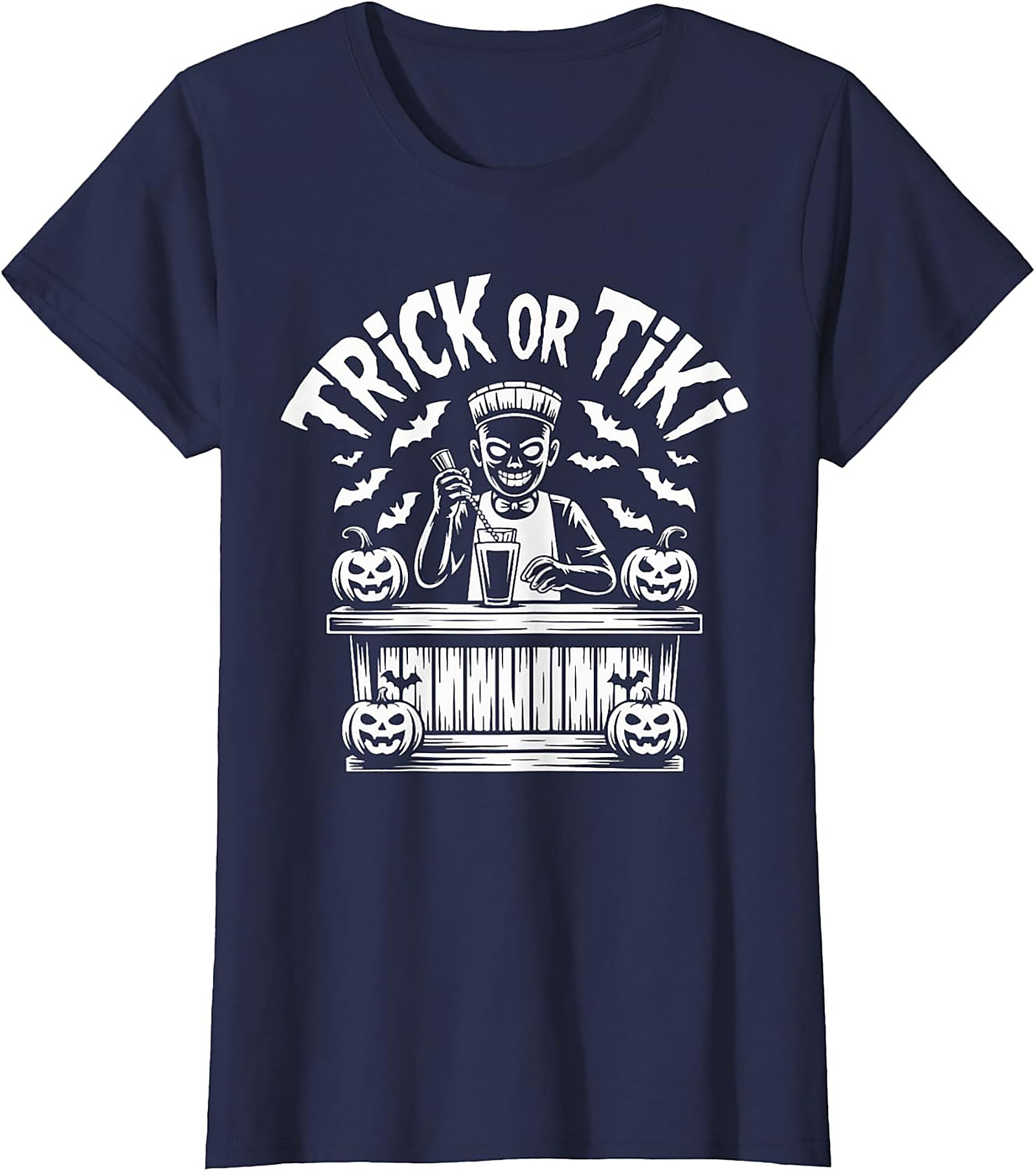Trick or Tiki T-shirt | Funny Halloween Bartender Graphic Tee
