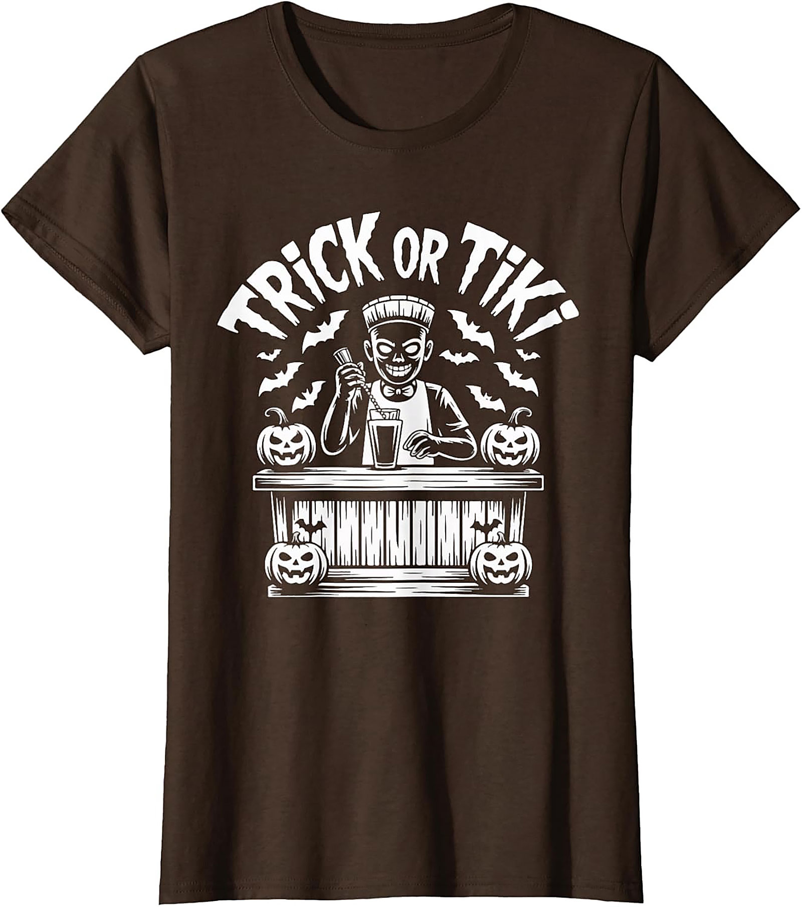 Trick or Tiki T-shirt | Funny Halloween Bartender Graphic Tee