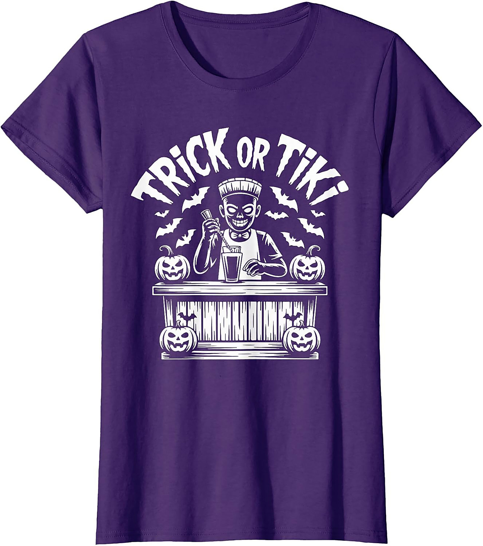 Trick or Tiki T-shirt | Funny Halloween Bartender Graphic Tee