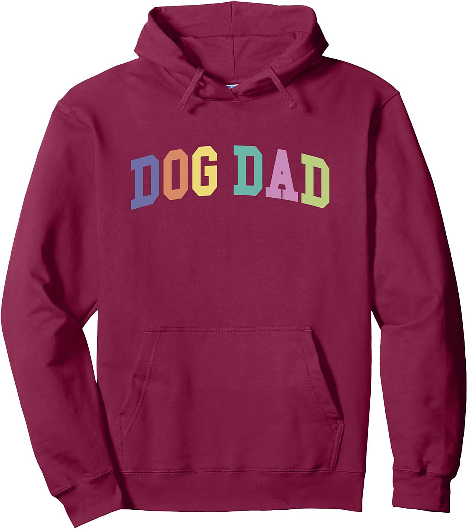 Retro Collegiate Dog Dad Pullover Hoodie | Pastel Colors