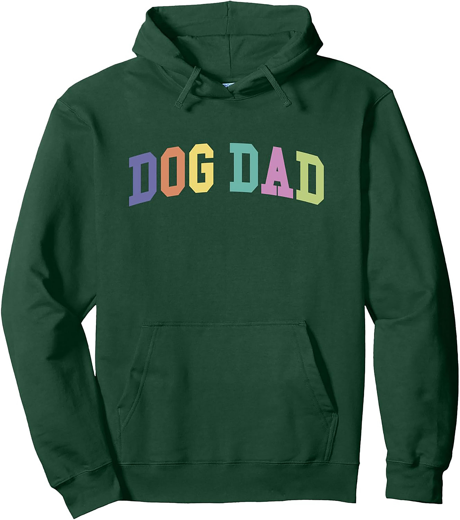 Retro Collegiate Dog Dad Pullover Hoodie | Pastel Colors