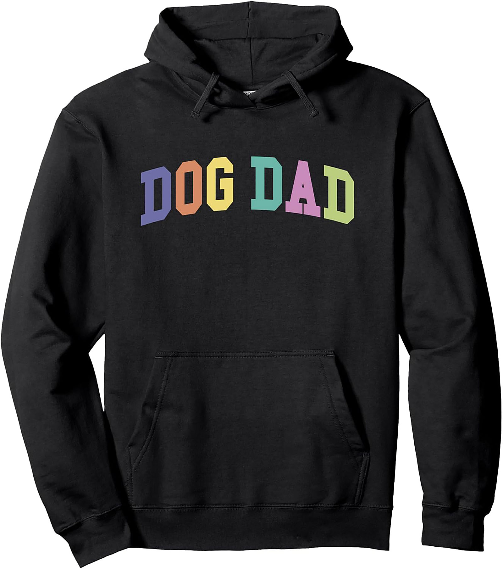 Retro Collegiate Dog Dad Pullover Hoodie | Pastel Colors